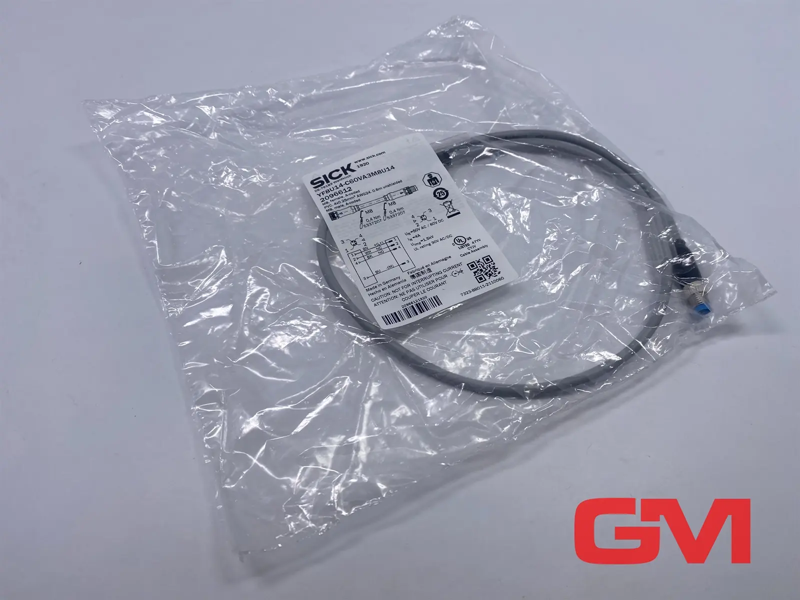 Produktfoto 1 von Sick Steckverbinder 2096612 Plug connector YF8U14-C60VA3M8U14 M8 female