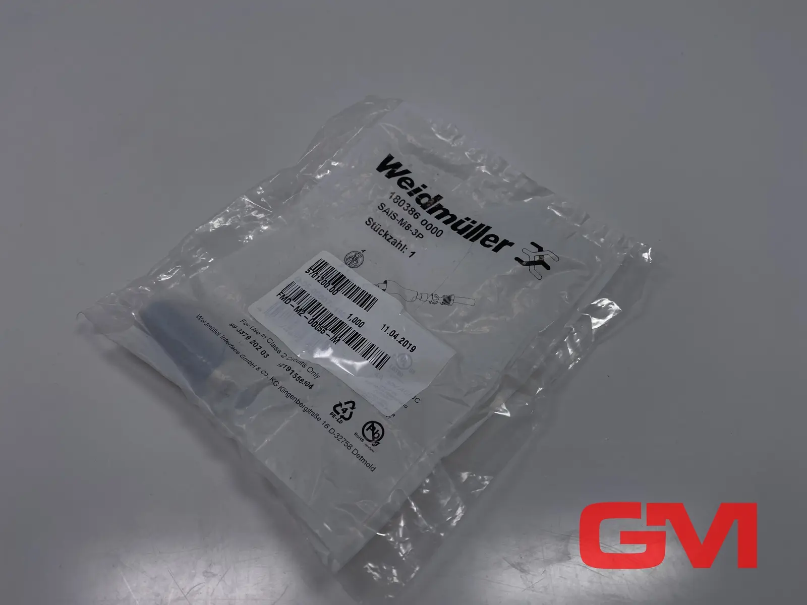 Produktfoto 1 von Weidmüller Freikonfektionierbarer Steckverbinder SAIS-M8-3P connector 1803860000