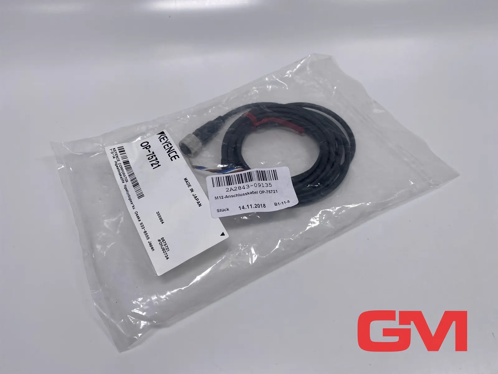 Produktfoto 1 von Keyence Verbindungskabel M12 OP-75721 connecting cable 2m PVC Anschlusskabel