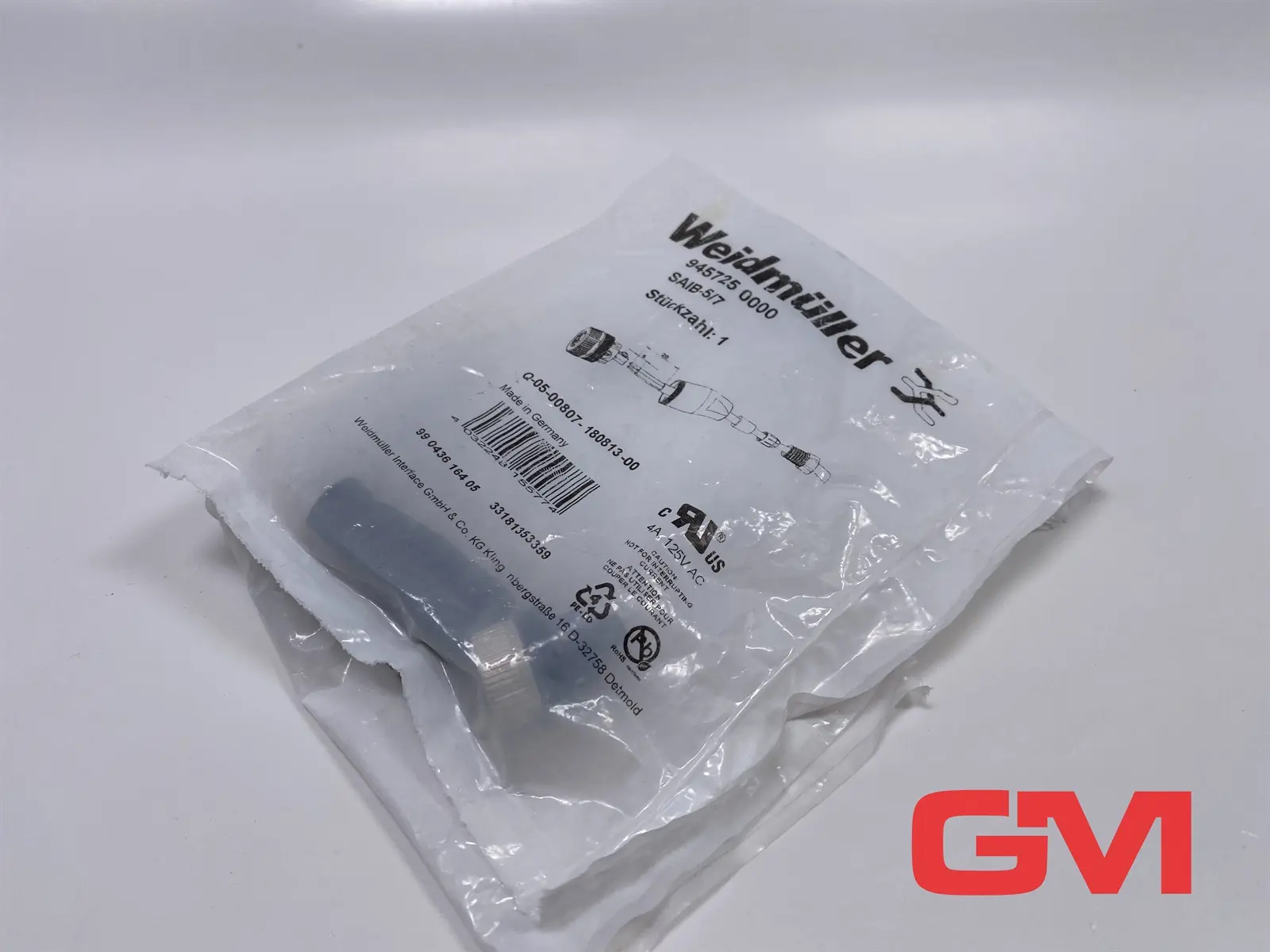 Produktfoto 1 von Weidmüller Steckverbinder SAIB-5/7 connector female M12 9457250000 Buchse