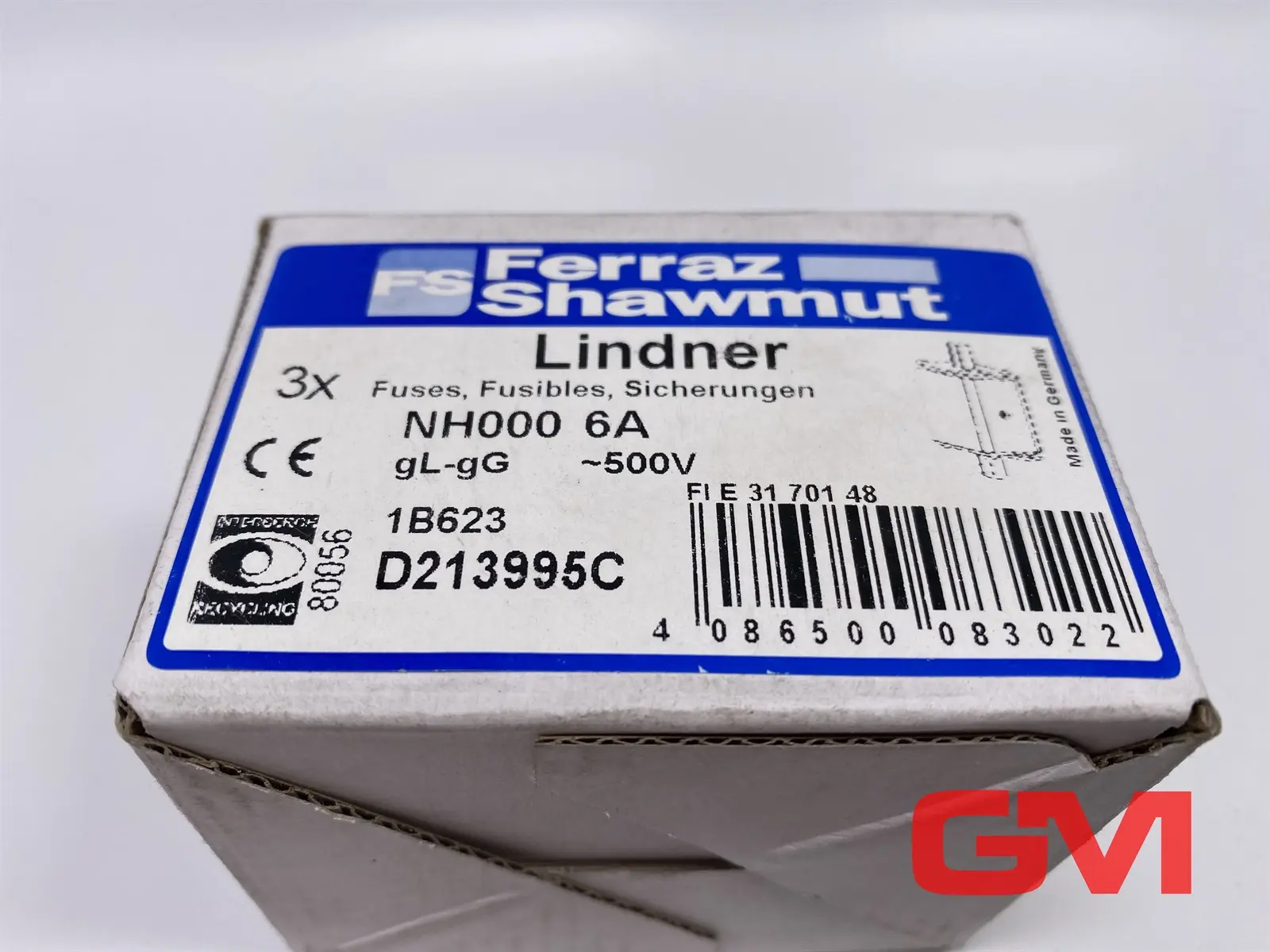 Produktfoto 1 von VPE 3x Ferraz Shawmut Lindner Sicherungseinsatz D213995C fuse NH000 6 A 500 V