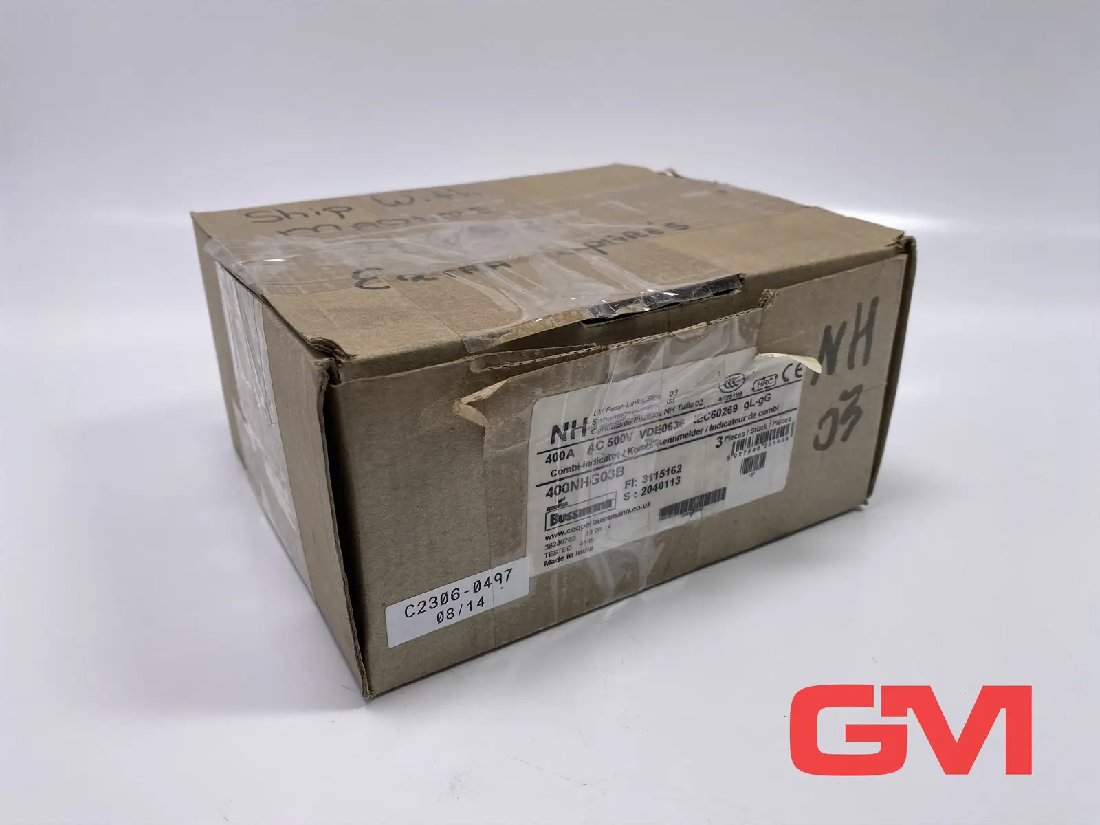 Produktfoto 1 von VE 3x Cooper Bussmann Sicherungseinsatz 400NHG03B LV fuse-link 400A 500V gL-gG