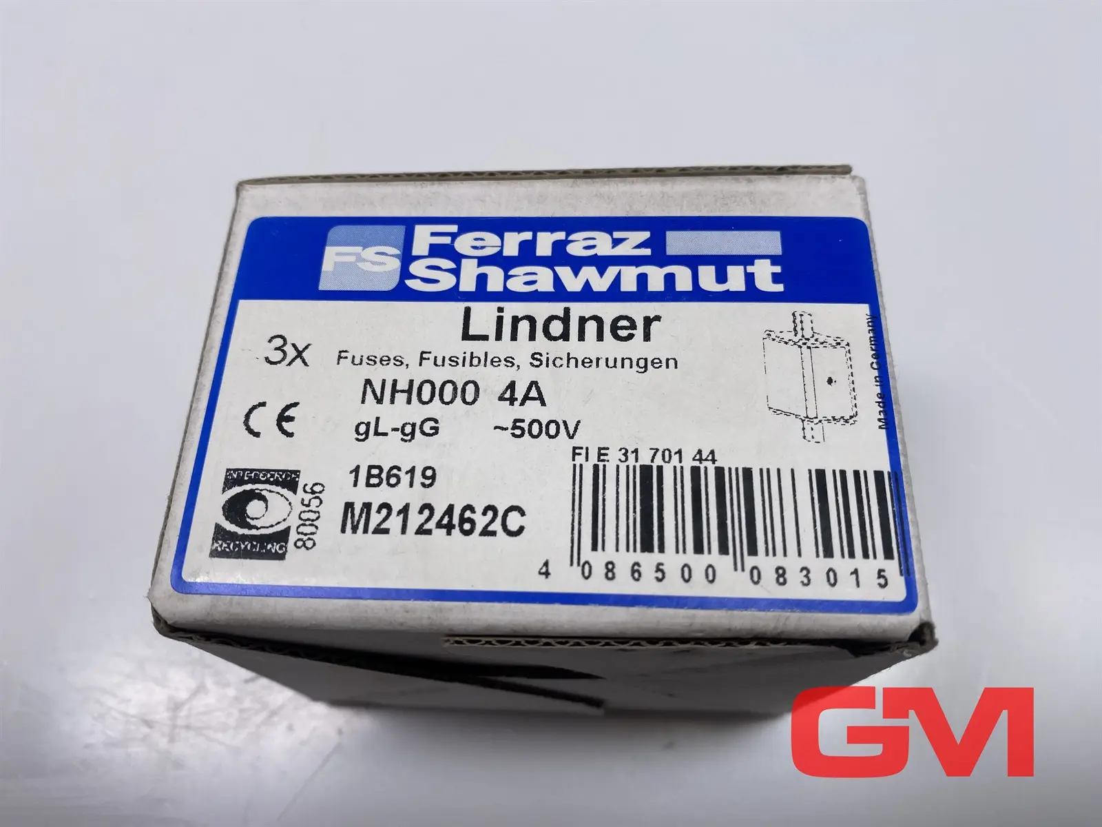 Produktfoto 1 von VPE 3x Ferraz Shawmut Lindner Sicherungseinsatz M212462C fuse NH000 4 A 500 V