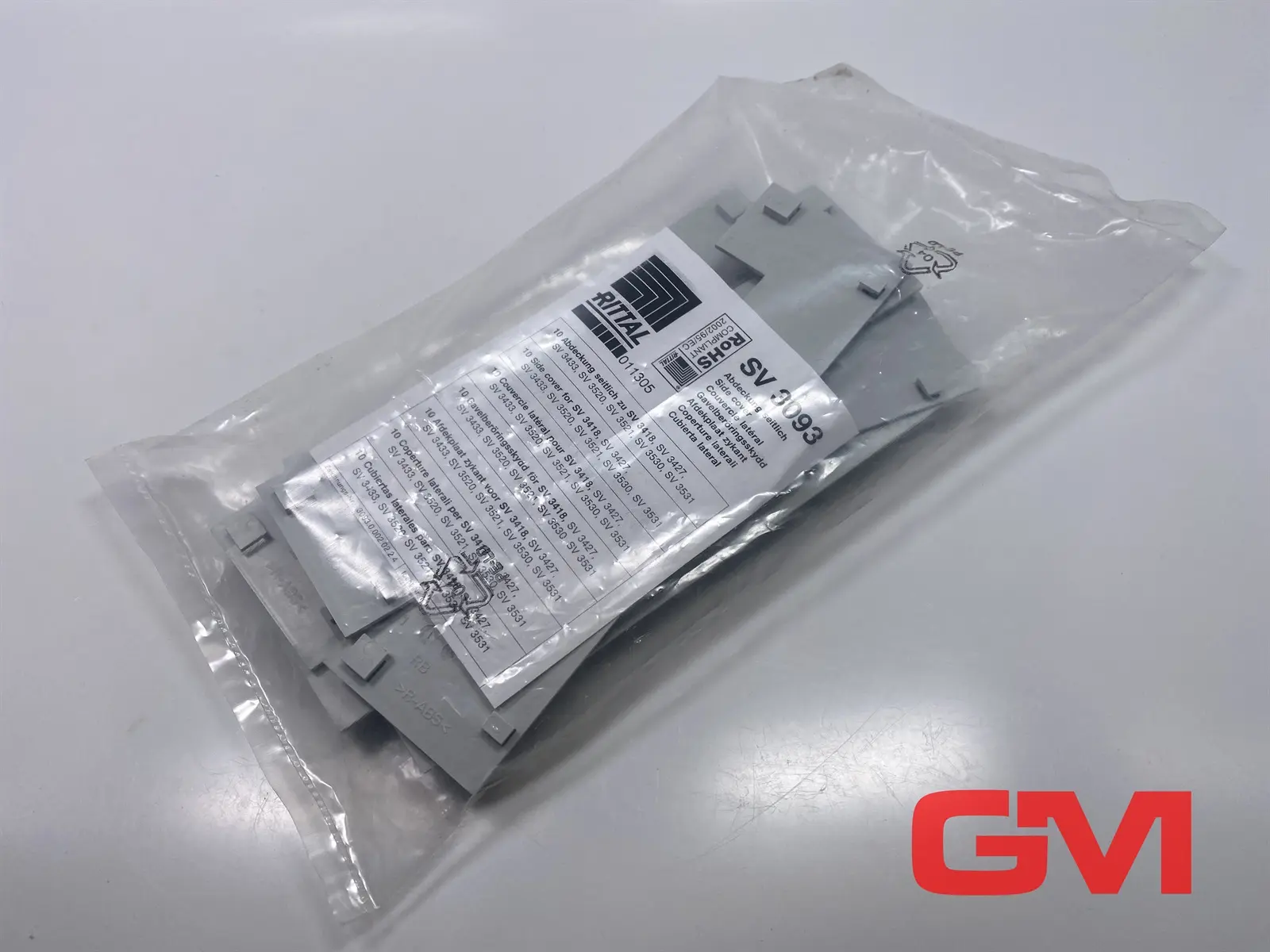 Produktfoto 1 von VPE 10x Rittal Abdeckung SV3093 cover Abdeckstreifen seitlich 011305 lichtgrau