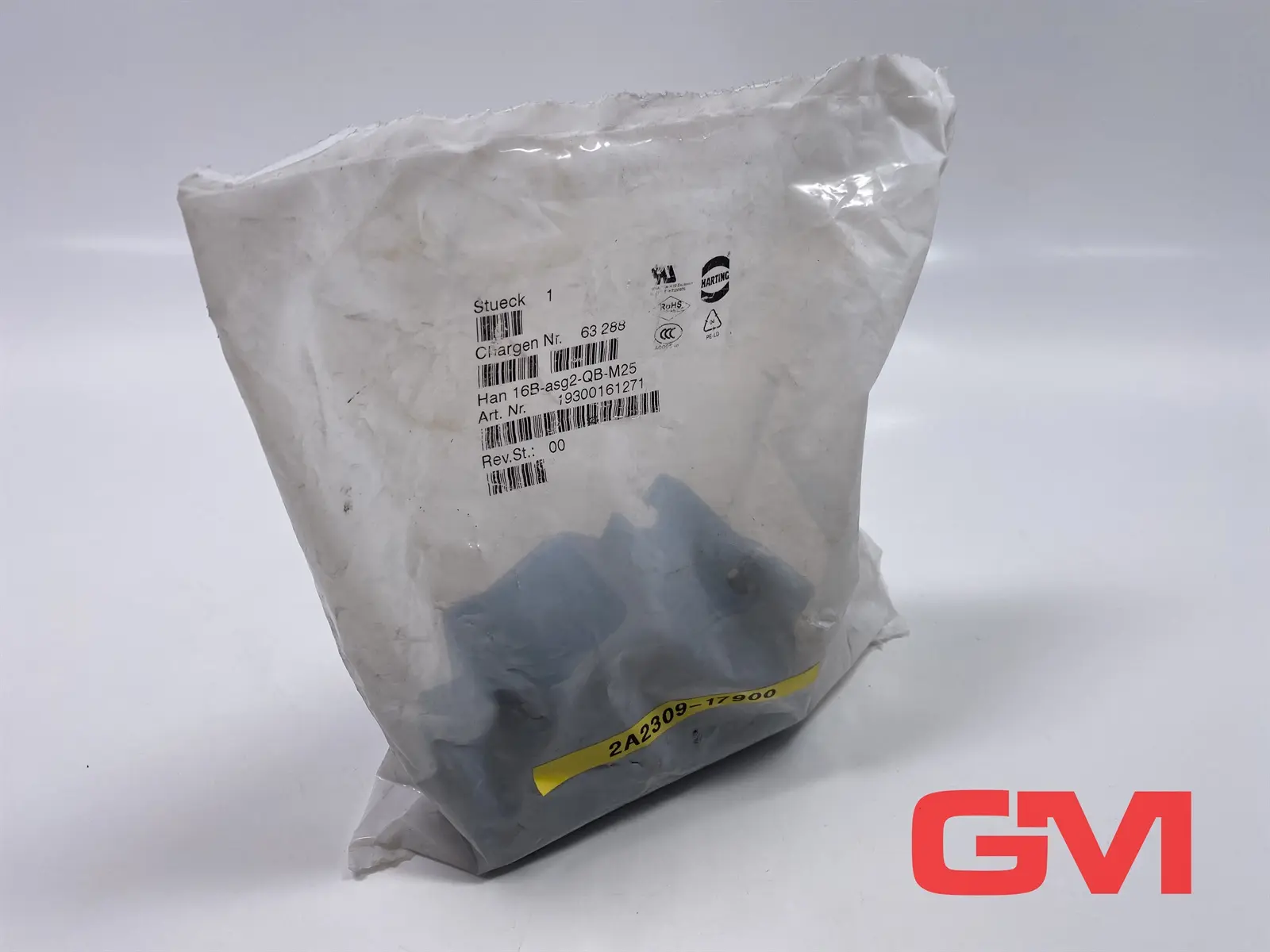 Produktfoto 1 von Harting Sockelgehäuse 19300161271 socket housing Han 16B-asg2-QB-M25 Rev. 00