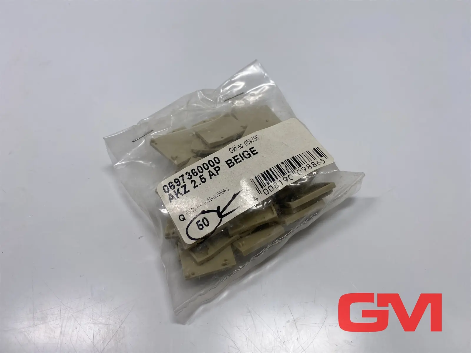 Produktfoto 1 von VPE 50x Weidmüller Abschlussplatte 0697360000 end plate AKZ 2.5 AP beige Klemmen