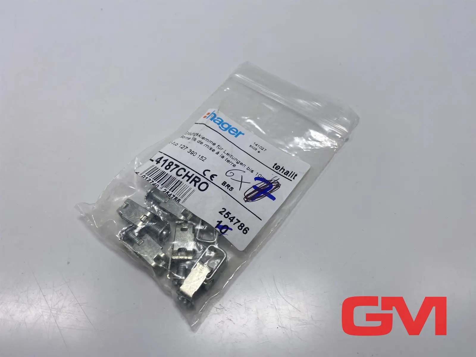 Produktfoto 1 von VE 6x Hager Erdungsklemme L4187CHRO ground terminal 254786 Leitungen bis 10mm²
