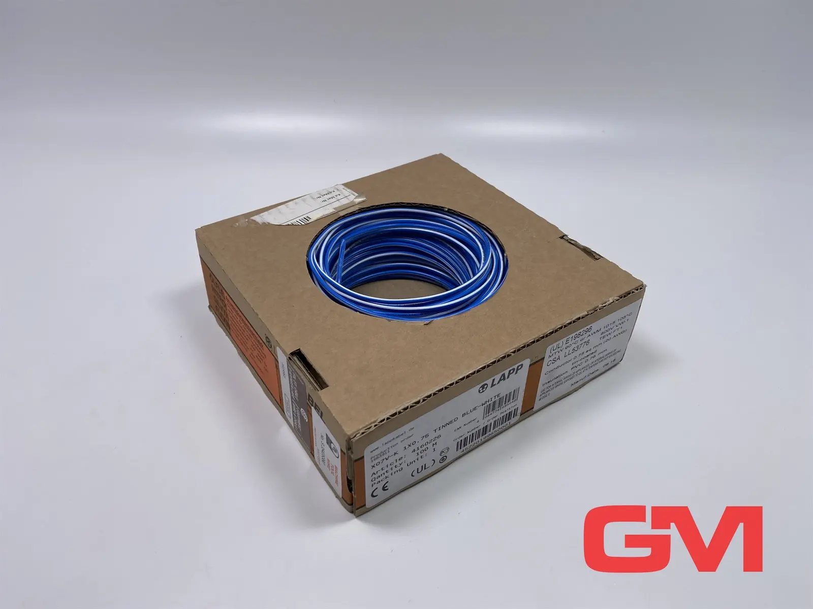 Produktfoto 1 von Lapp Einzeladerkabel 4160226 single core cable blau weiss X07V-K 1X0.75 100m