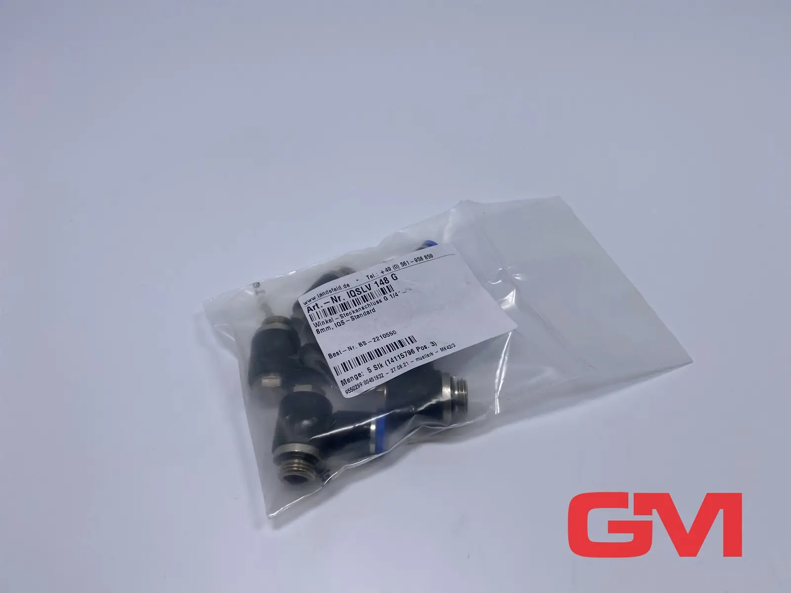 Produktfoto 1 von VPE 5x Landefeld Winkelsteckanschluss IQSLV148G angle plug connection G 1/4 8 mm