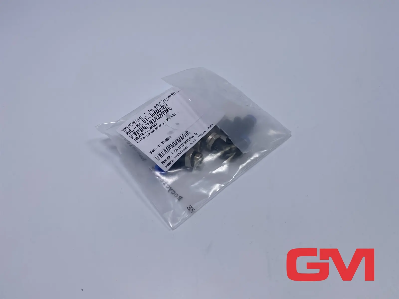 Produktfoto 1 von VE 5x Landefeld L-Steckverschraubung OT-RIE001059 push-in fitting G 1/8  blau