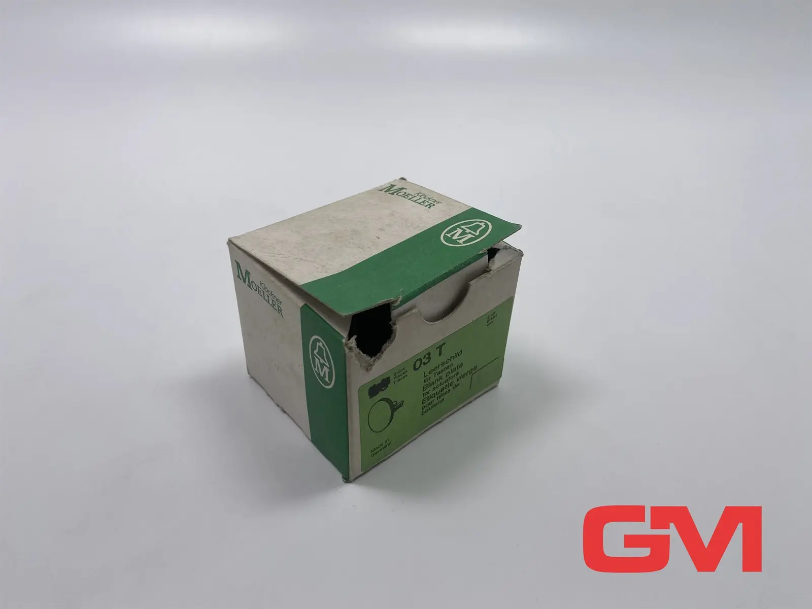 Produktfoto 1 von VPE 13x Klöckner Moeller Leerschild für Tasten 03T blank plate vertical grün