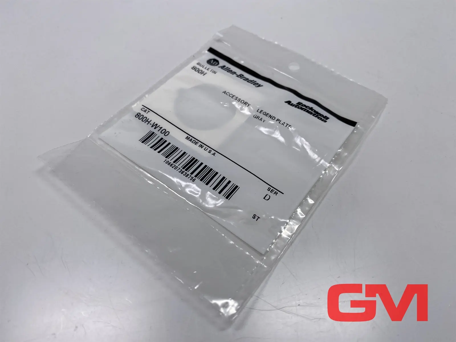 Produktfoto 1 von Allen-Bradley Beschriftungsschild 800H-W100 legend plate grey Serie D grau