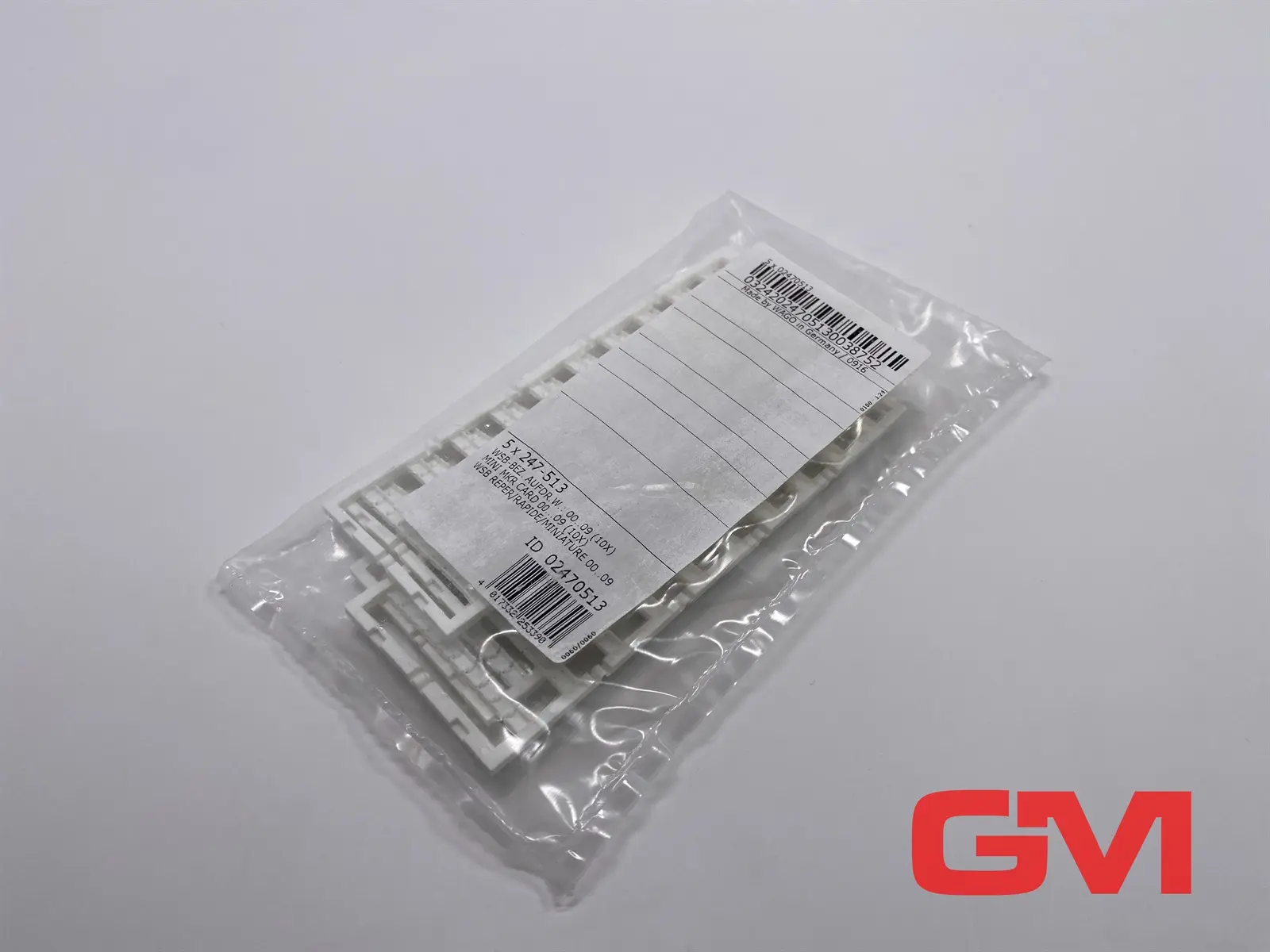 Produktfoto 1 von VE 5x Wago Mini-WSB-Beschriftungskarte 247-513 marking card bedruckt 00-09 (10x)