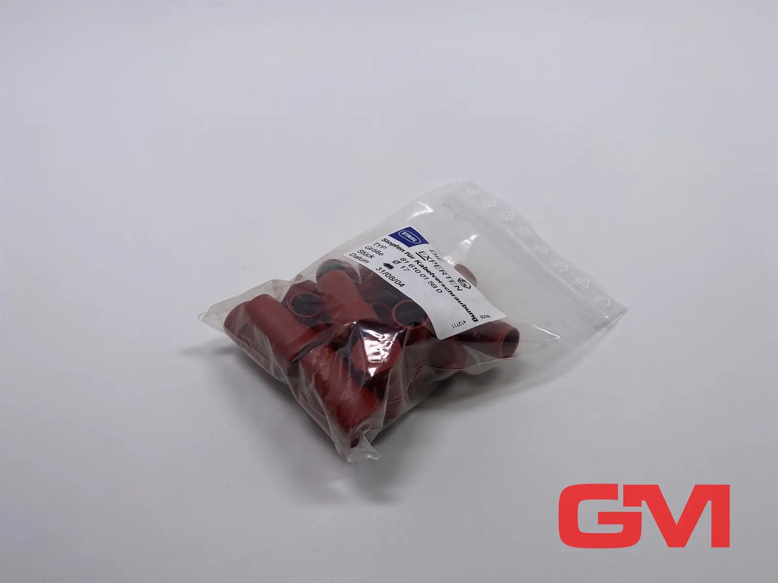 Produktfoto 1 von VE 20x Stahl Stopfen für Kabelverschraubung 8161001590 plug M25x1,5  PA rot