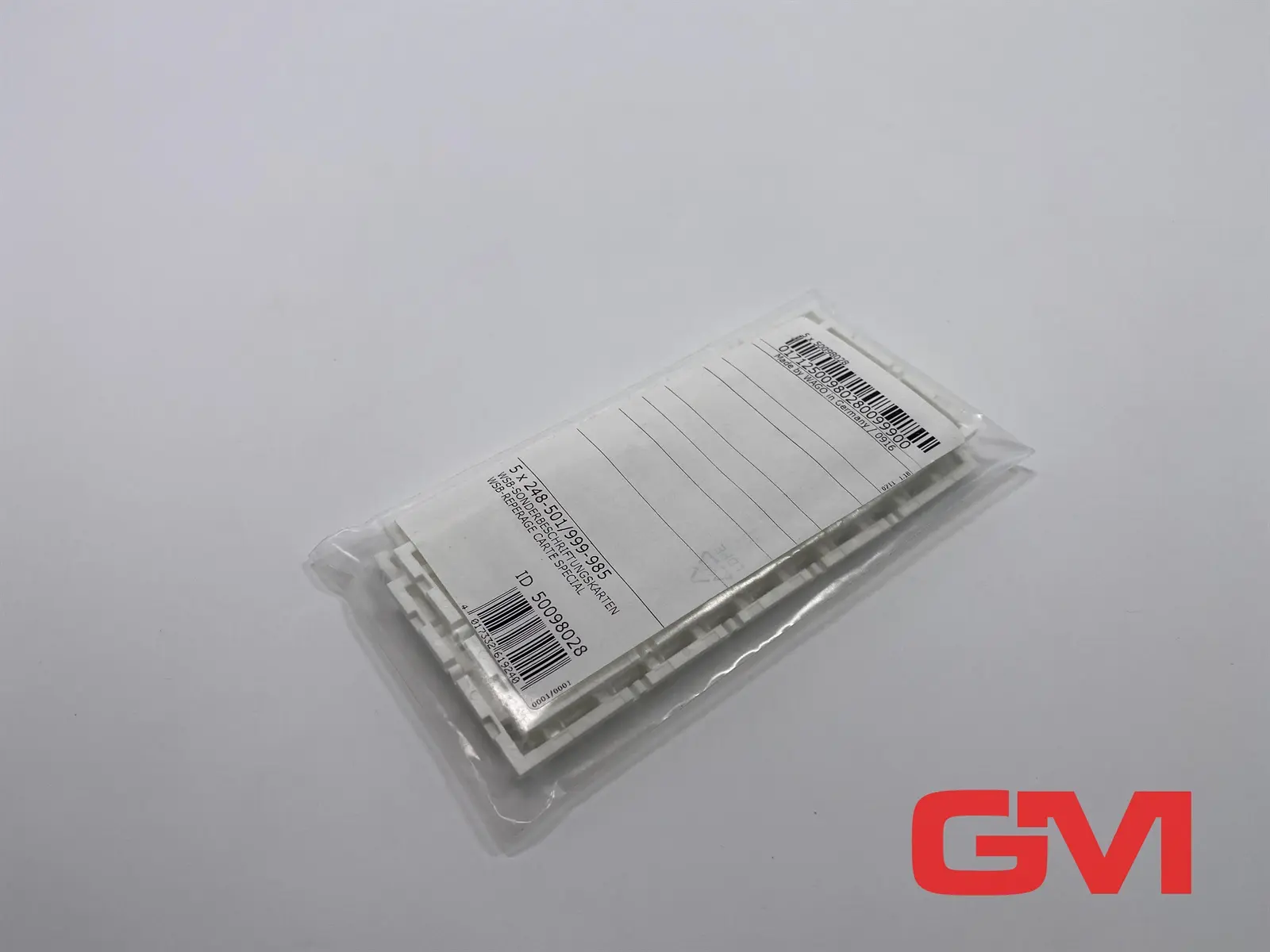 Produktfoto 1 von 5x Wago WSB-Sonderbeschriftungskarten 248-501/999-985 reperage carte special "A"