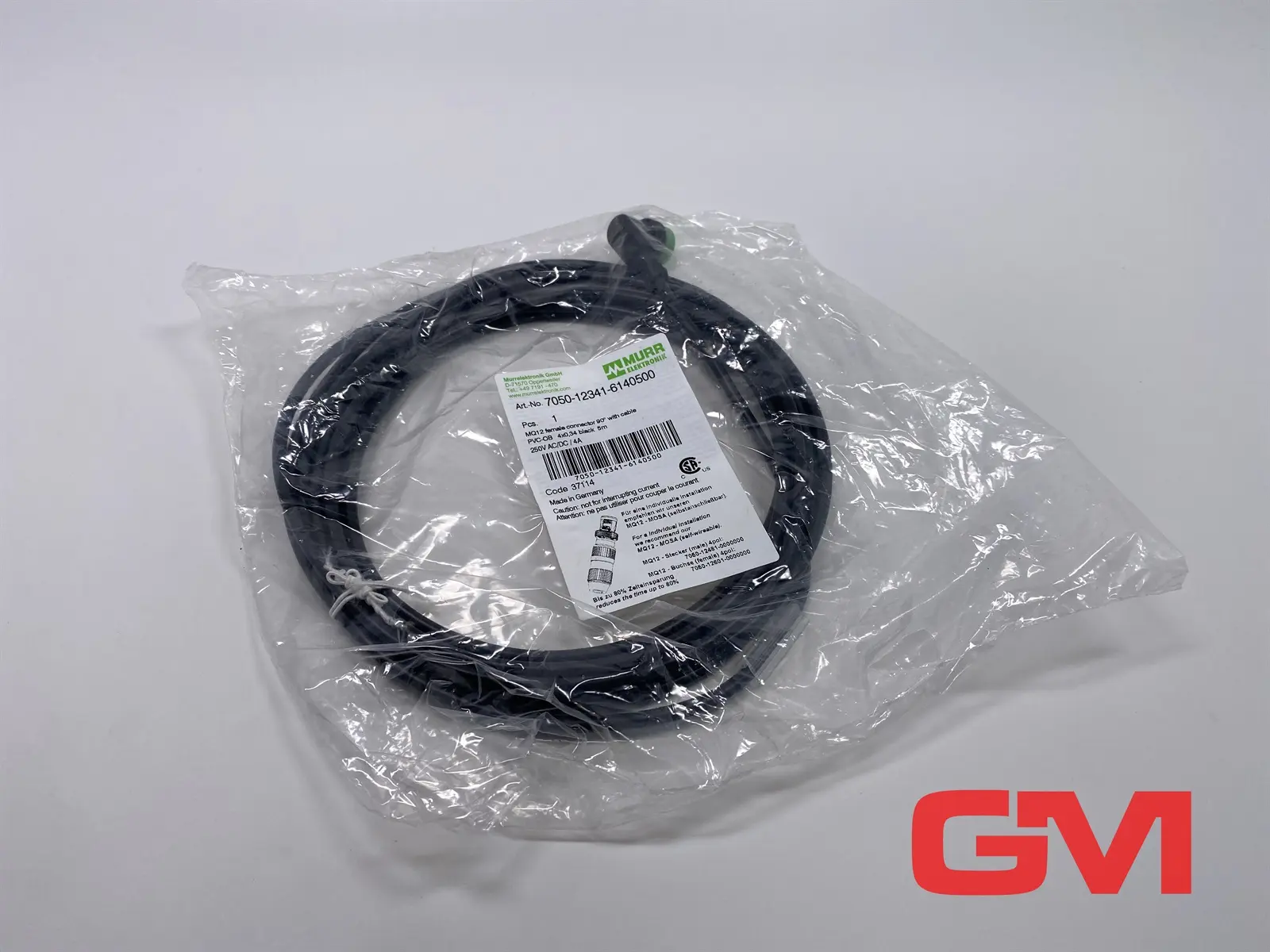 Produktfoto 1 von Murr Elektronik Buchse MQ12 90° mit Kabel 7050-12341-6140500 female connector