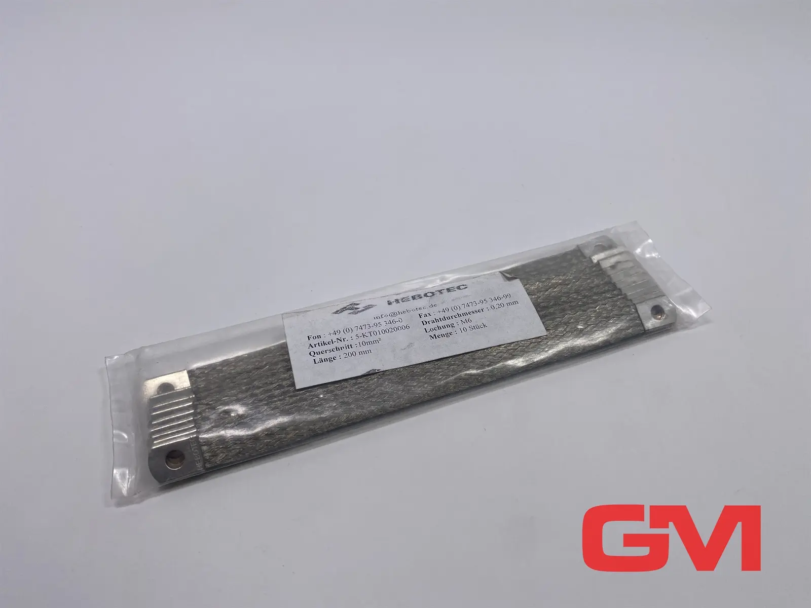 VE 10x Hebotec Flachbanderder 5-KT010020006 grounding strap 10mm² Länge 200mm