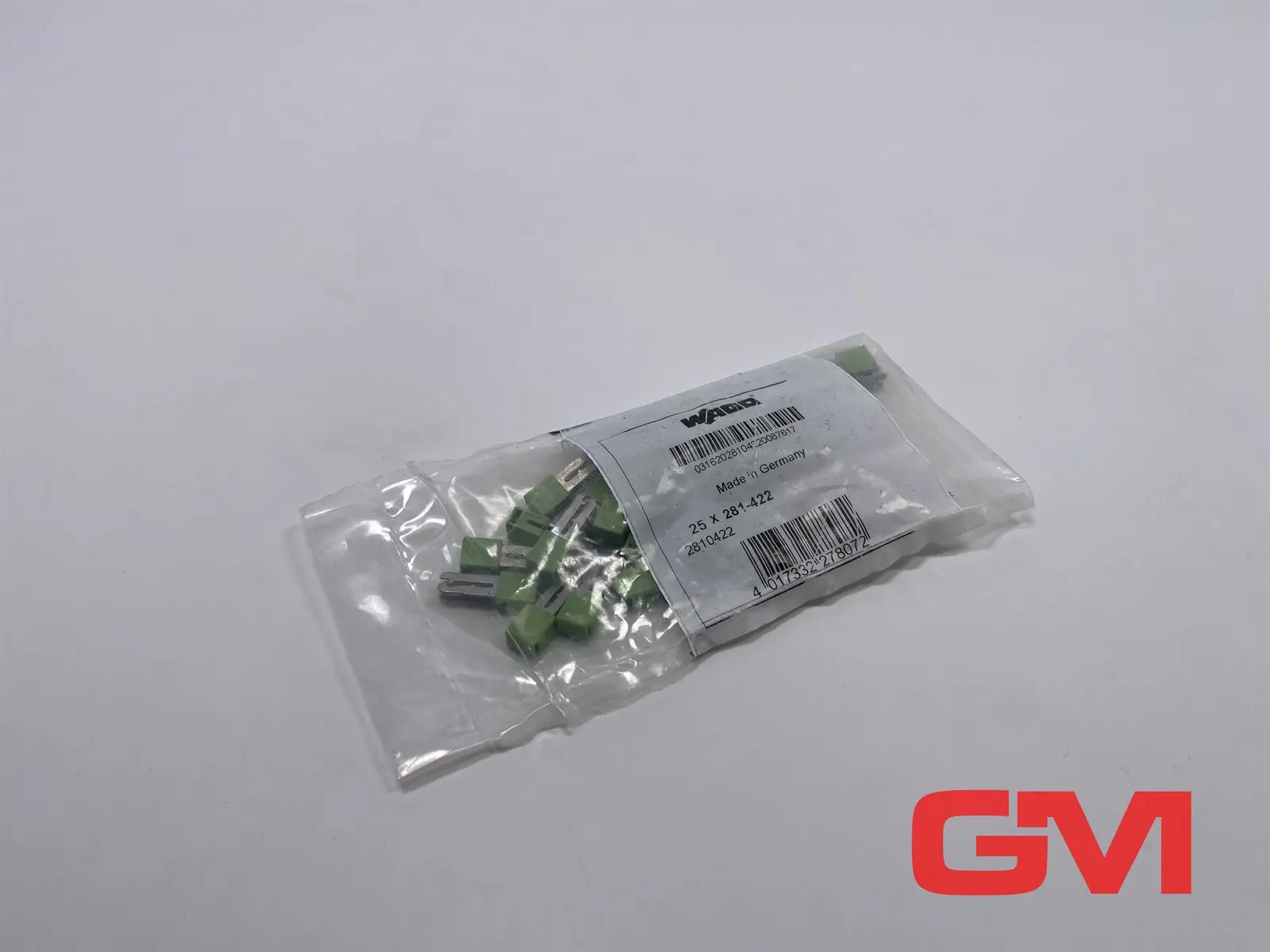 Produktfoto 1 von VE 25x Wago Brücker 281-422 jumper insulated green Querverbinder gelbgrün