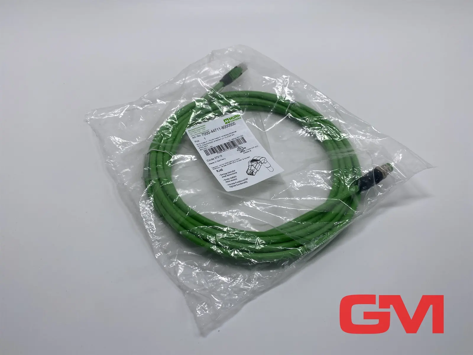 Produktfoto 1 von Murr Elektronik Anschlussleitung 7000-44711-8000500 cable M12 St. 0° D-kod./RJ45