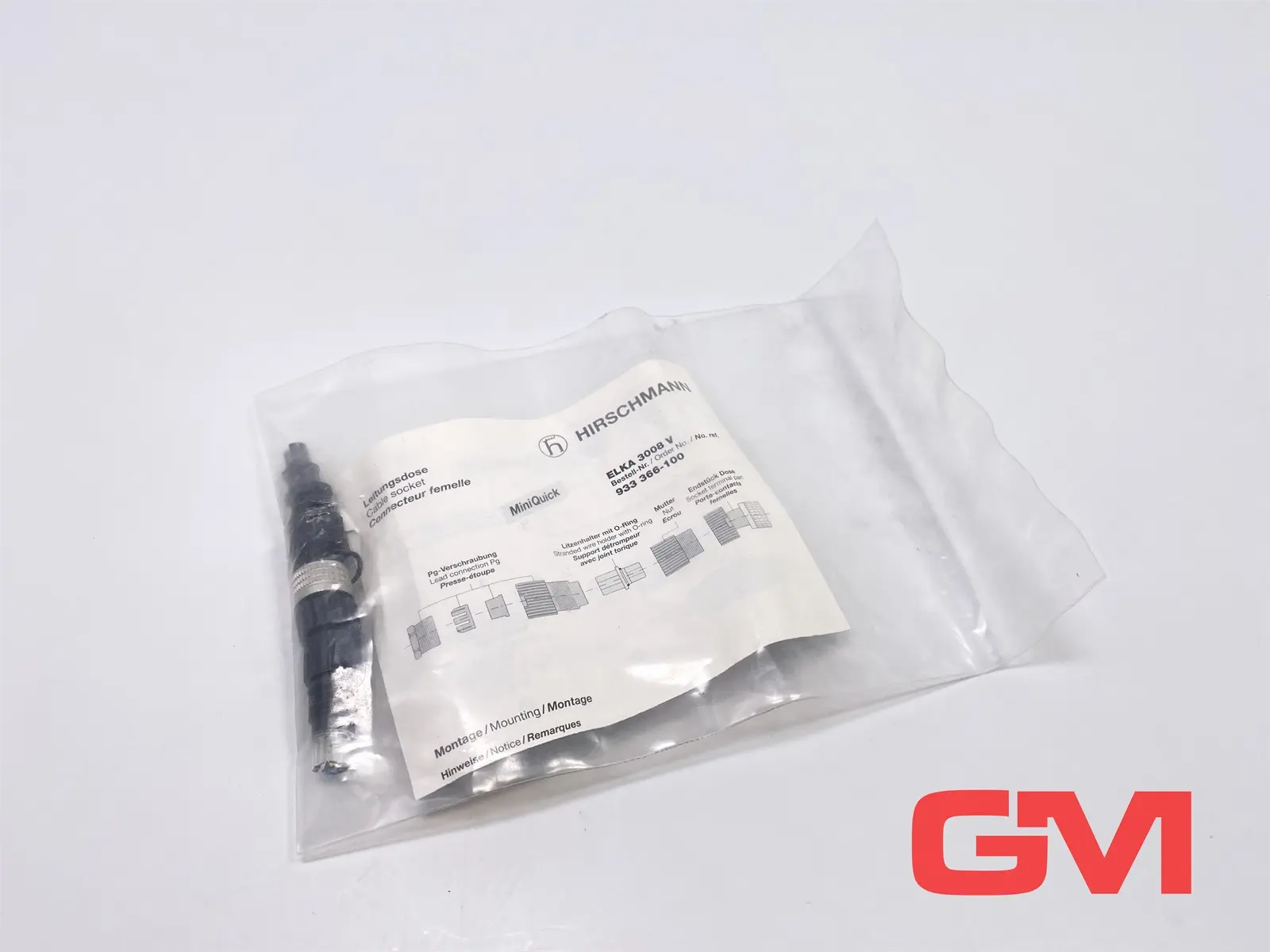 Produktfoto 1 von Hirschmann Leitungsdose ELKA 3008 V cable socket 933366-100 MiniQuick