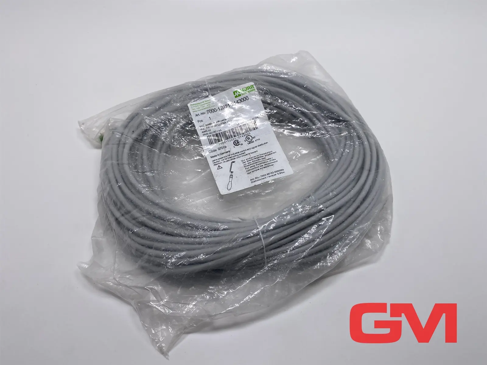 Produktfoto 1 von Murr Elektronik Buchse 7000-12221-2143000 female M12 Bu. 0° A-kod. Kabel 30m