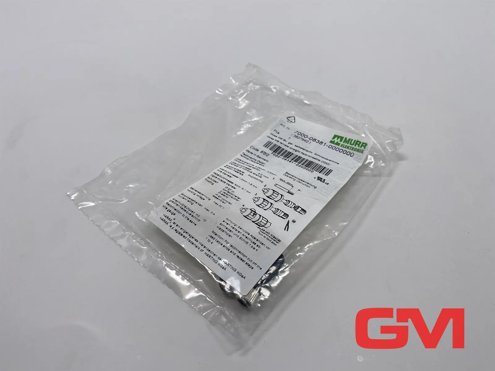 Produktfoto 1 von Murr Elektronik Stecker 7000-08381-0000000 connector M8 St. 0° A-kod. (3827642)