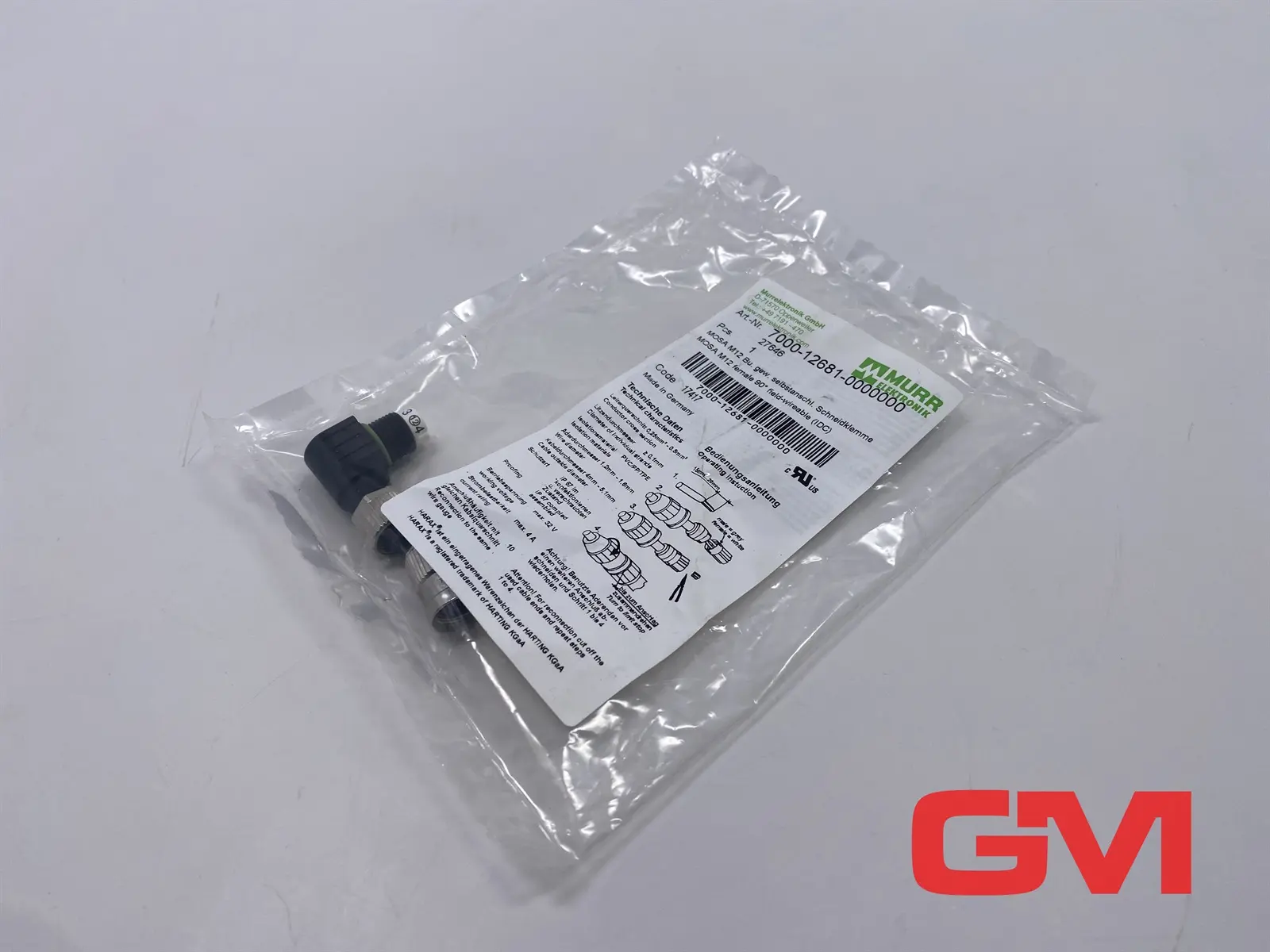 Produktfoto 1 von Murr Elektronik Buchse 90° MOSA M12 7000-12681-0000000 female M12 Bu. 90° A-kod.