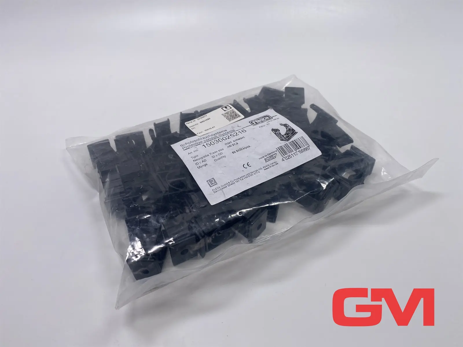 Produktfoto 1 von VE 50x Flexa Schlauchhalter RQH AD21,2sw hose holder 15030025216 schwarz
