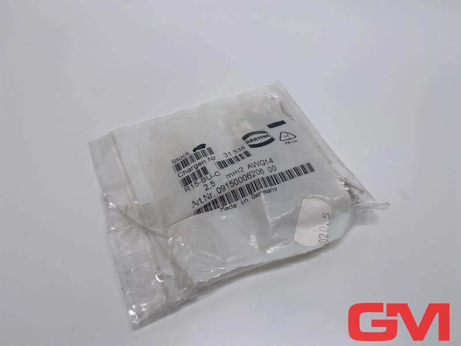Produktfoto 1 von Harting Crimpkontakt R15-BU-C 2,5qmm crimp contact 09150006206 AWG14 ca. 90 St.
