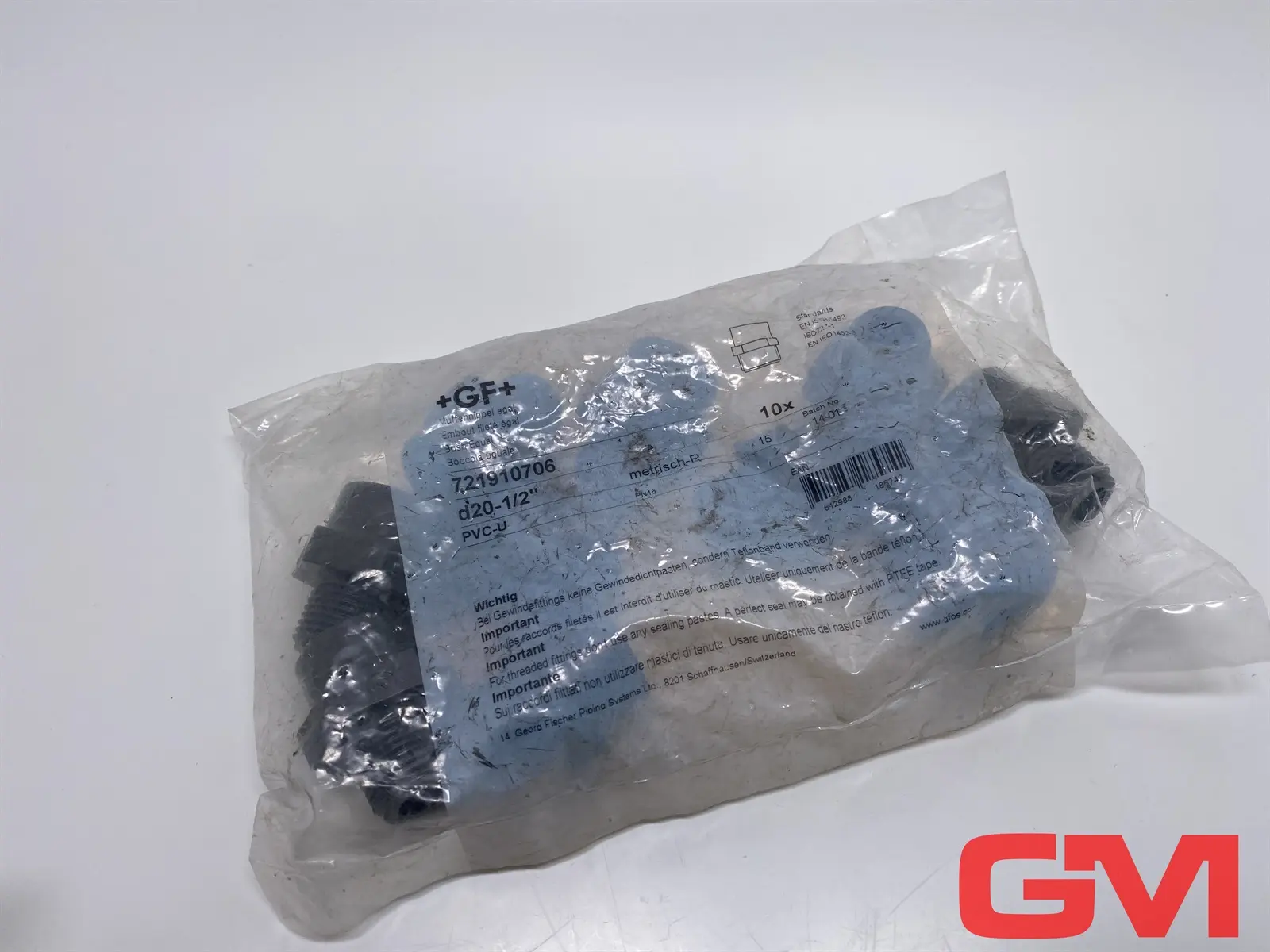 Produktfoto 1 von VE 10x Georg Fischer Mufennippel d20-1/2" metrisch-R 721910706 bush equal PVC-U