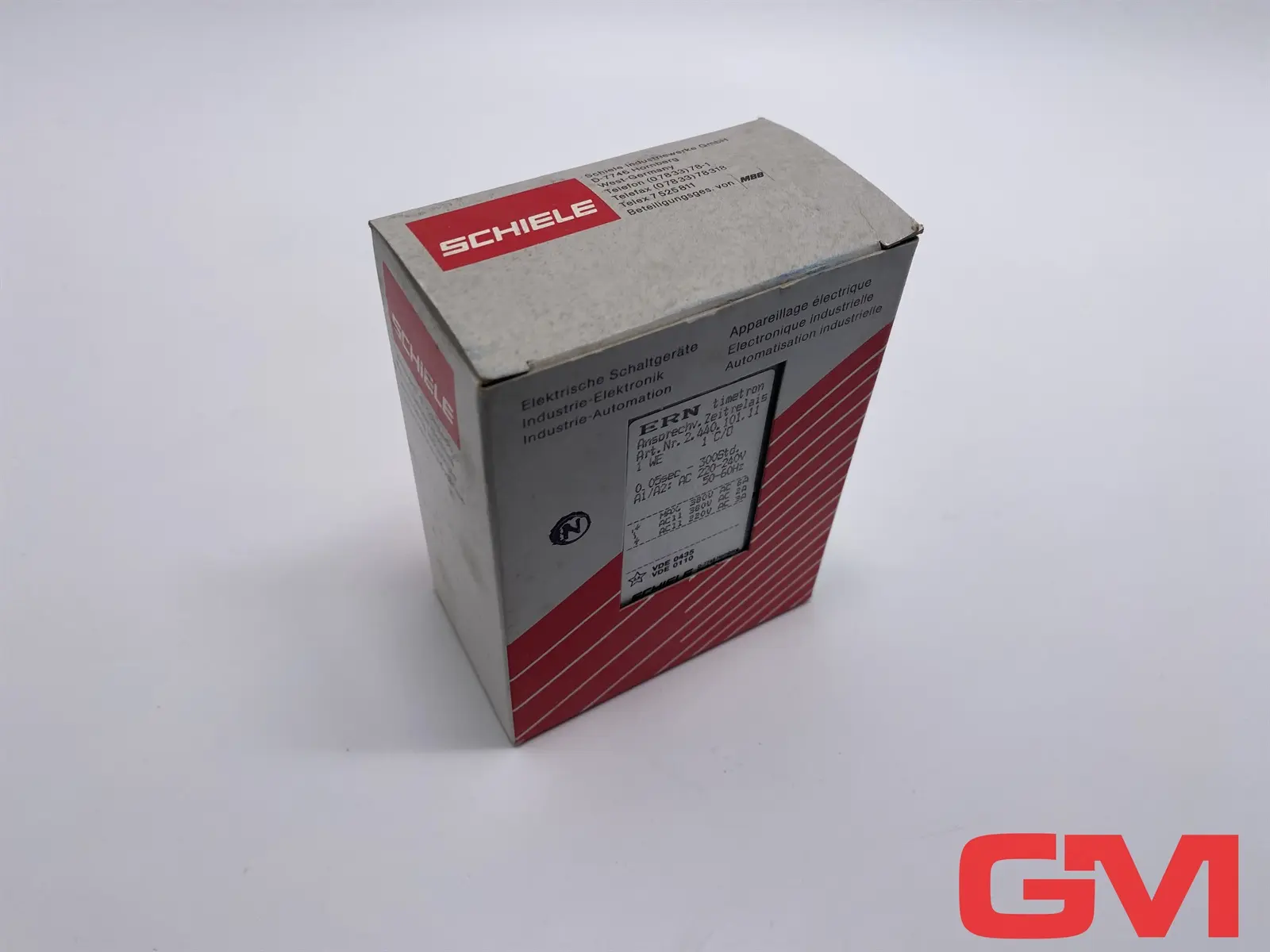 Produktfoto 1 von Schiele Ansprechverzögerte Zeitrelais ERN time relay 00,05s-300Std. 2.440.101.11