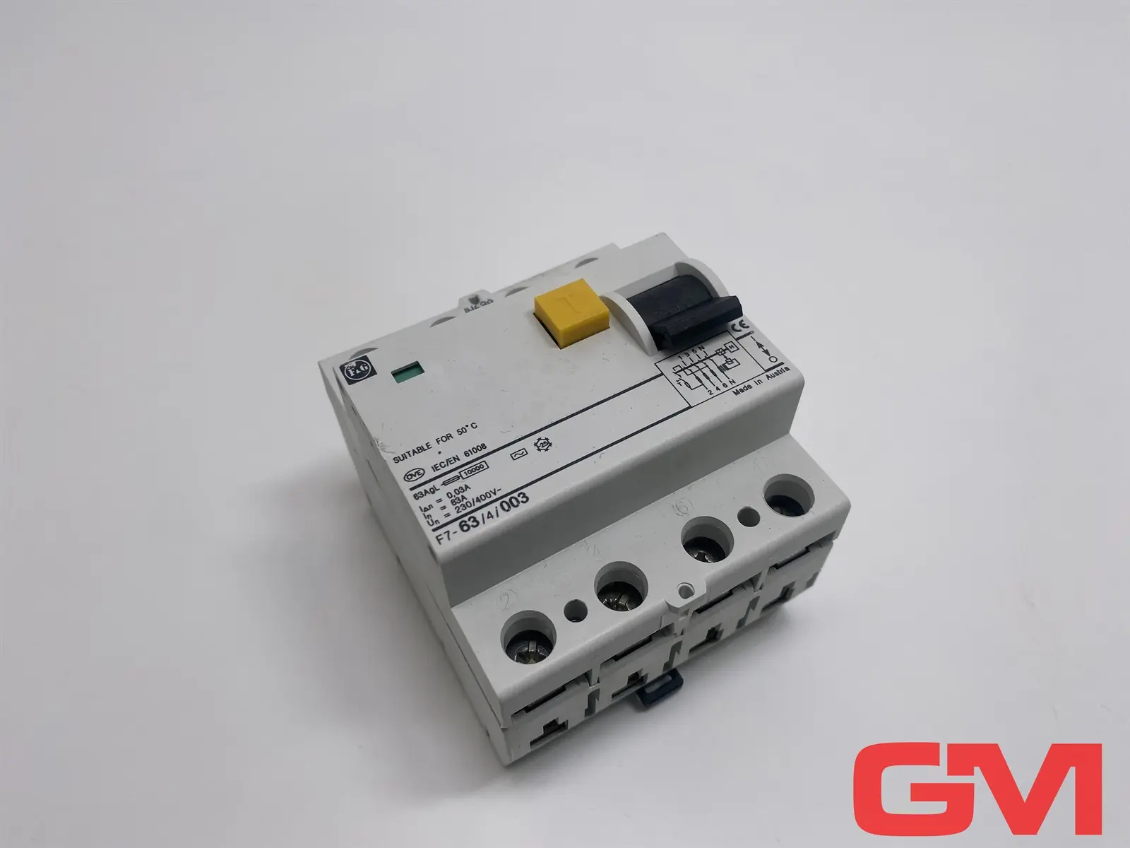 Produktfoto 1 von F&G Fehlerstromschutzschalter F7-63/4/003 RCD switch 0,03A 63A 230/400V