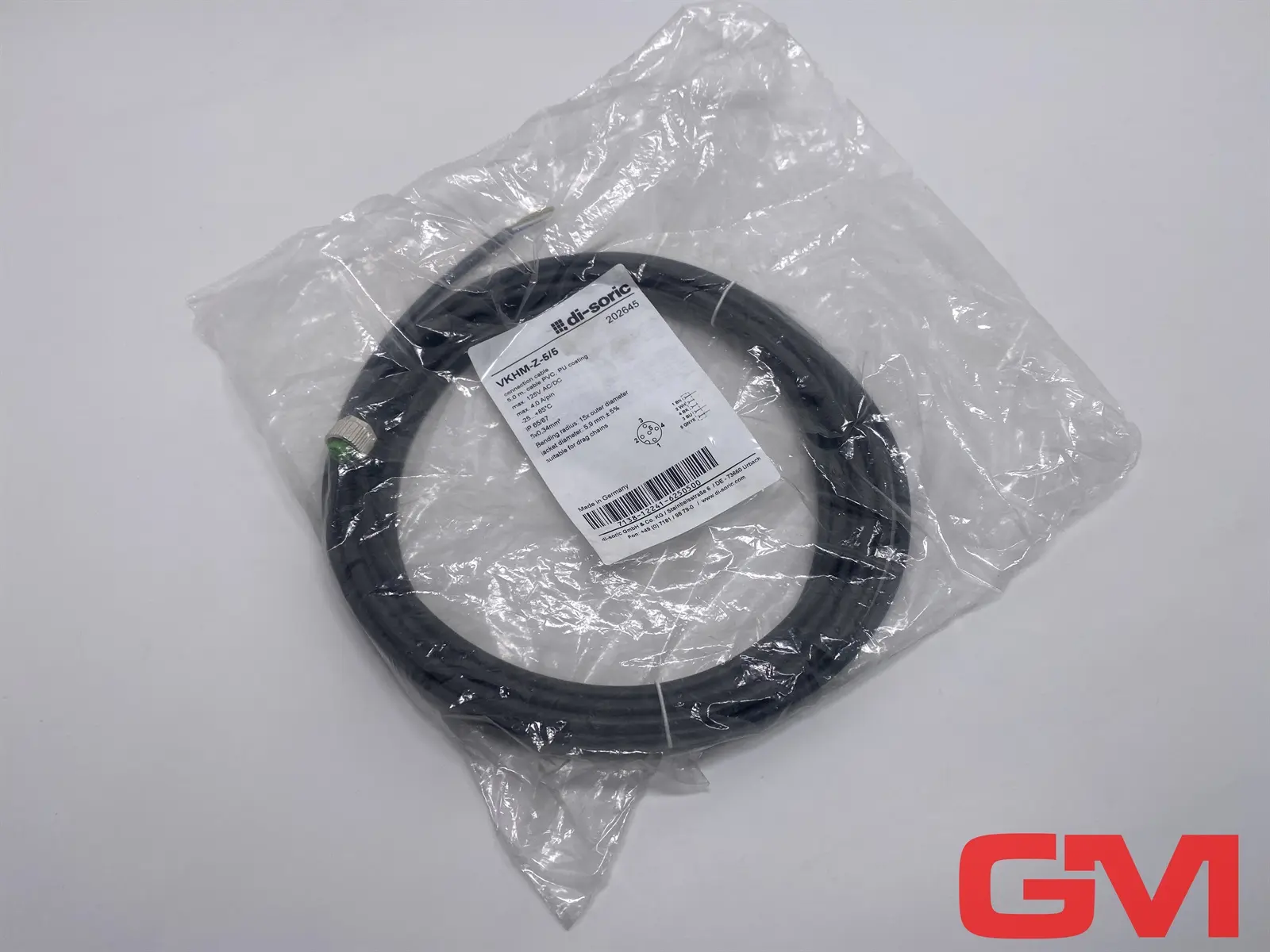 Produktfoto 1 von di-soric Anschlussleitung VKHM-Z-5/5 connection cable 202645 5,0m PVC M12
