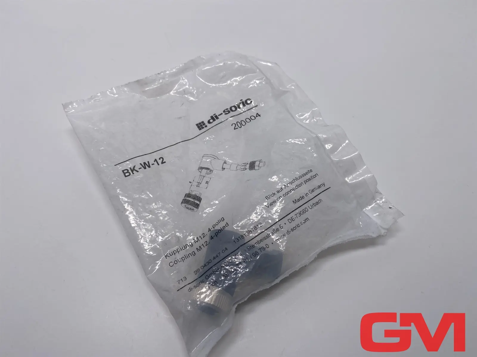 Produktfoto 1 von di-soric Kupplung BK-W-12 plug connector M12 4-polig 200004 Steckverbinder