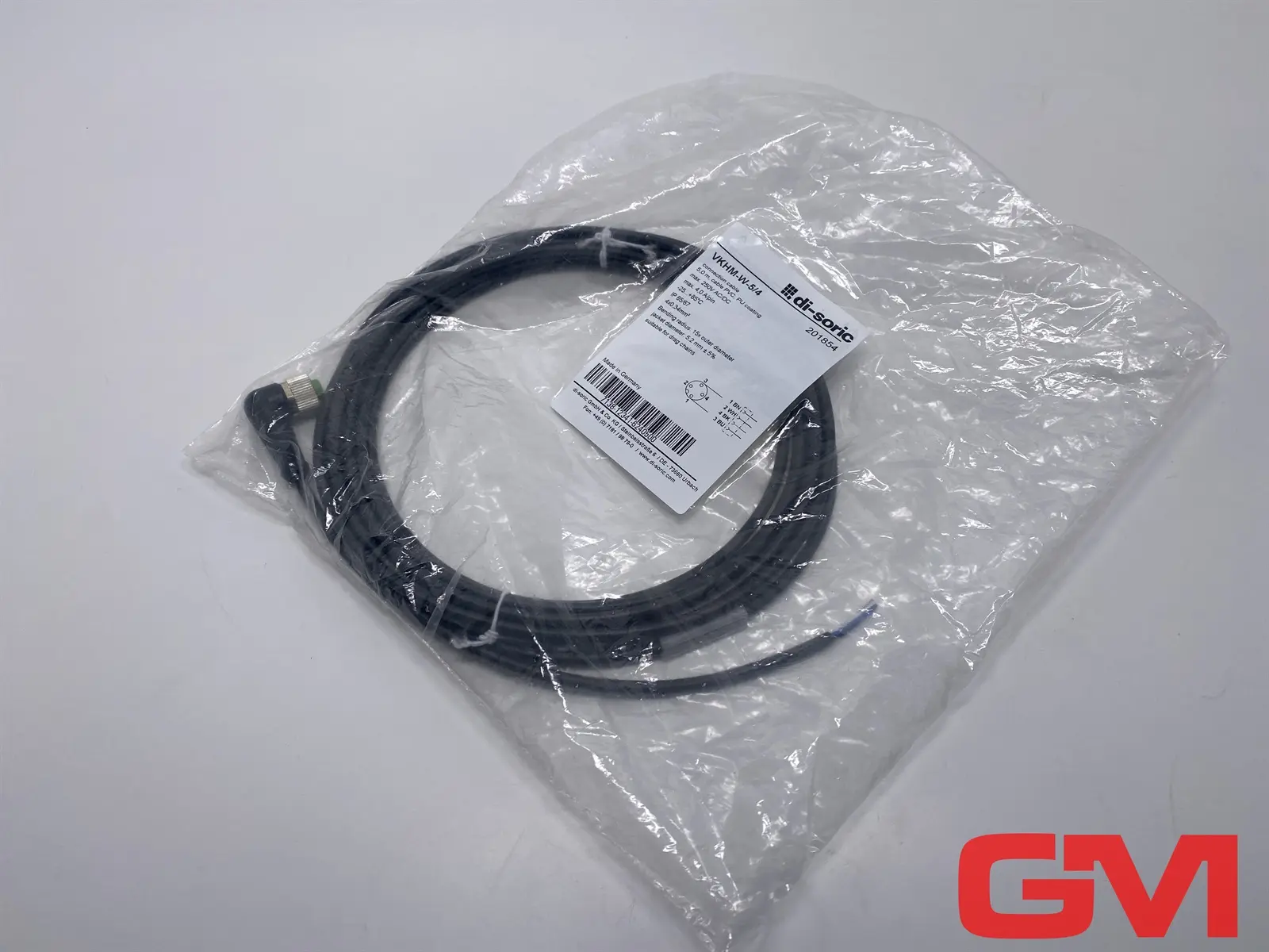 Produktfoto 1 von di-soric Verbindungsleitung VKHM-W-5/4 connection cable 201854 Buchse M12 5m
