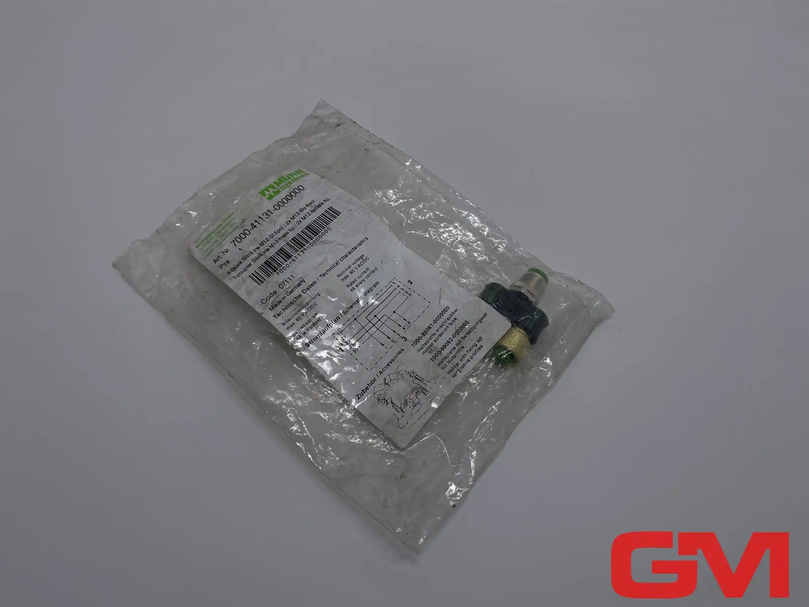 Produktfoto 1 von Murr Elektronik T-Stück SlimLine M12 St./2x M12 Bu. T-Coupler 7000-41131-0000000