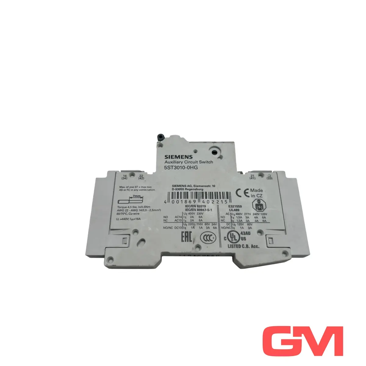 Produktfoto 1 von Siemens Hilfsschalter 5ST3010-0HG auxiliary circuit switch 1 Schließer 1 Öffner