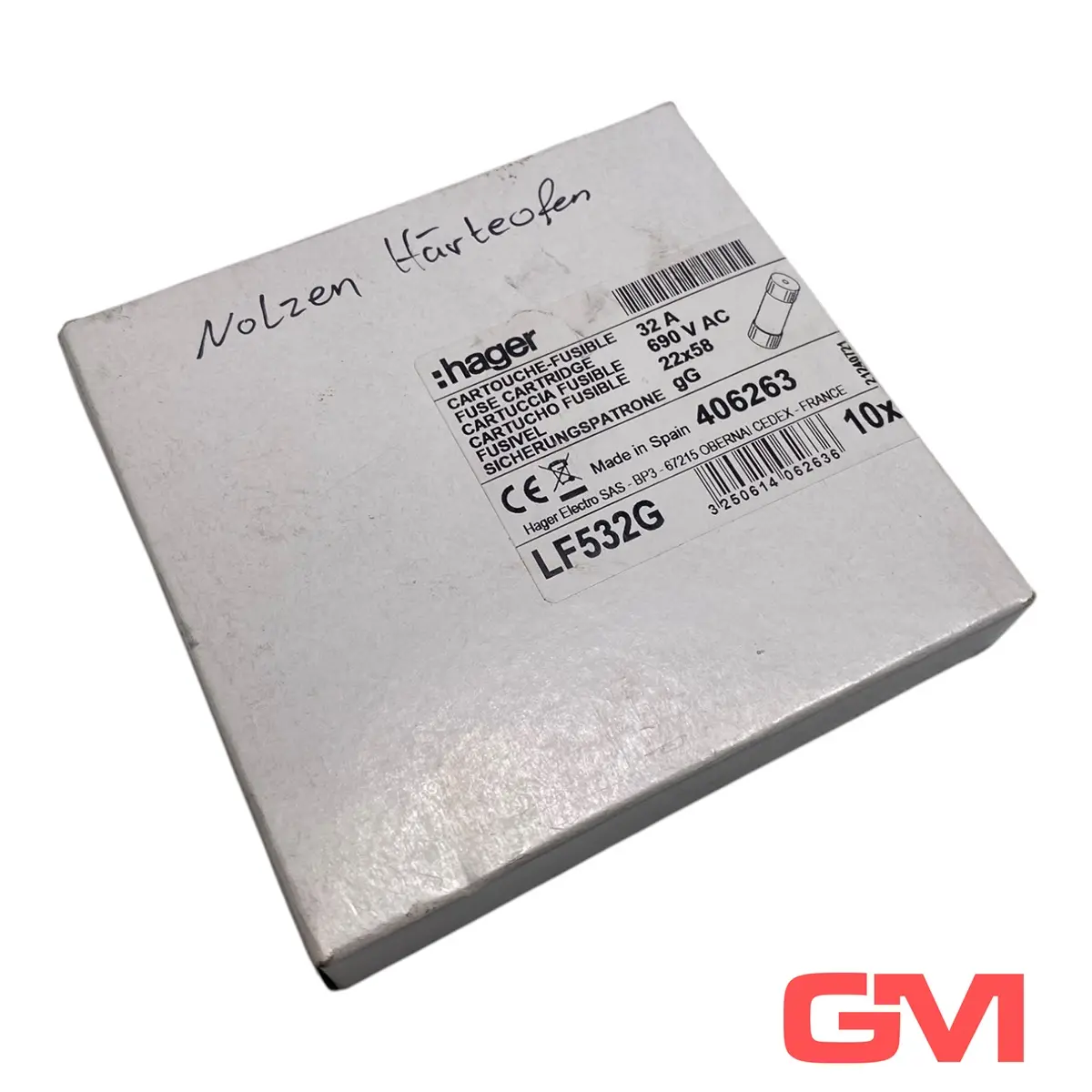 Produktfoto 1 von VE 5x Hager Zylindersicherung LF532G fuse cartridge 32A 690V AC 22x58mm gG