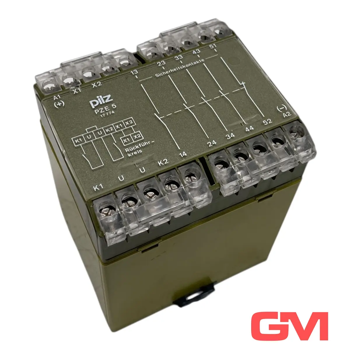 Produktfoto 1 von Pilz 2-Kanal Sicherheitsrelais PZE/5 24V DC 4S 1Ö 474910 Safety Relay Module