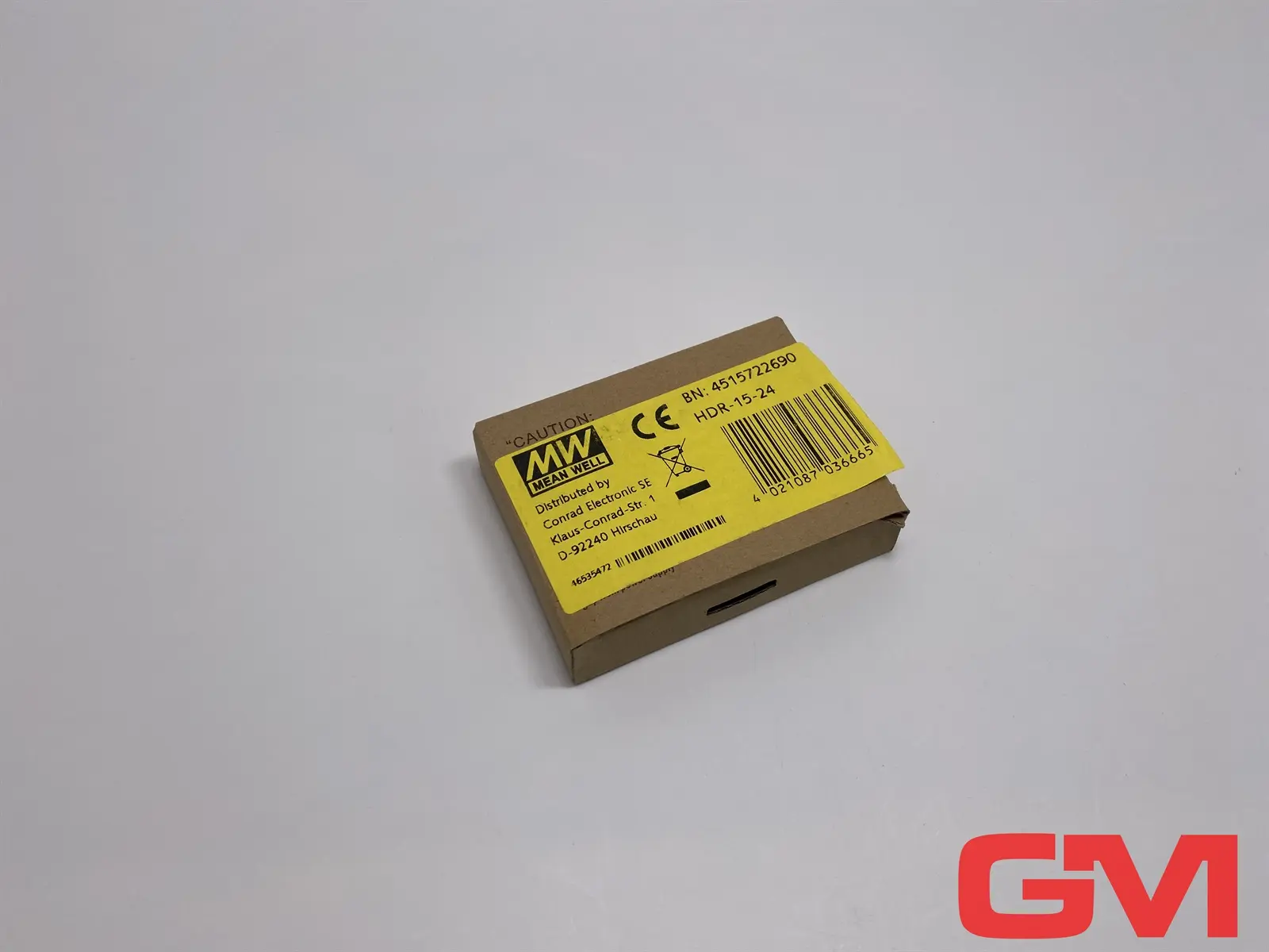 Produktfoto 1 von Mean Well Schaltnetzteil HDR-15-24 switching power supply 24V 0,63A Hutschiene