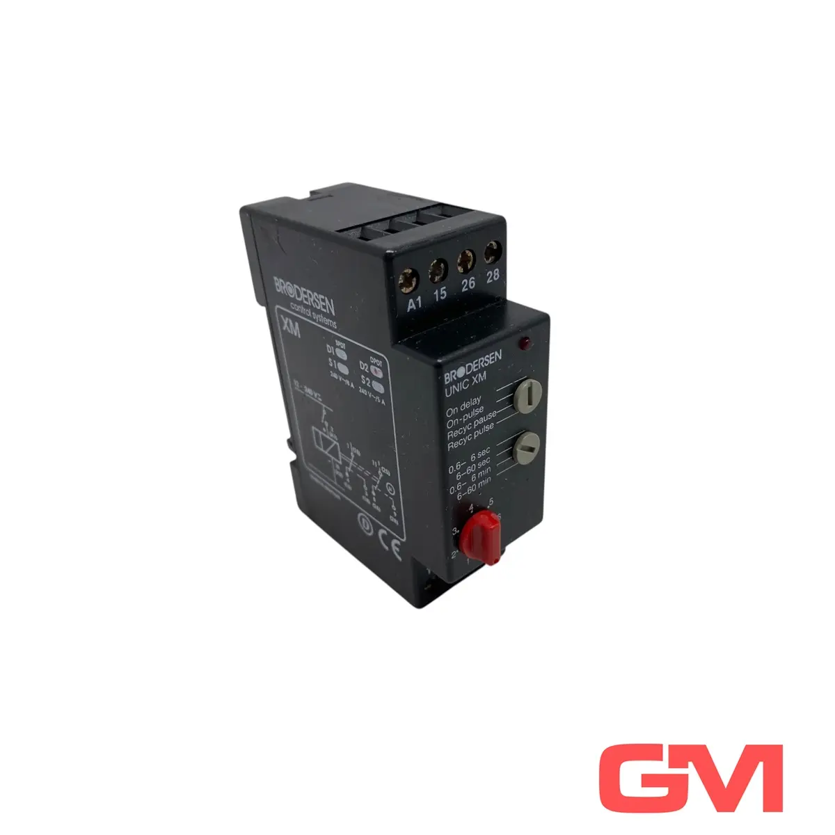 Produktfoto 1 von Brodersen Zeitrelais UNIC XM-D2 timing relay 0,6s-60min 12-240V AC/DC DPDT