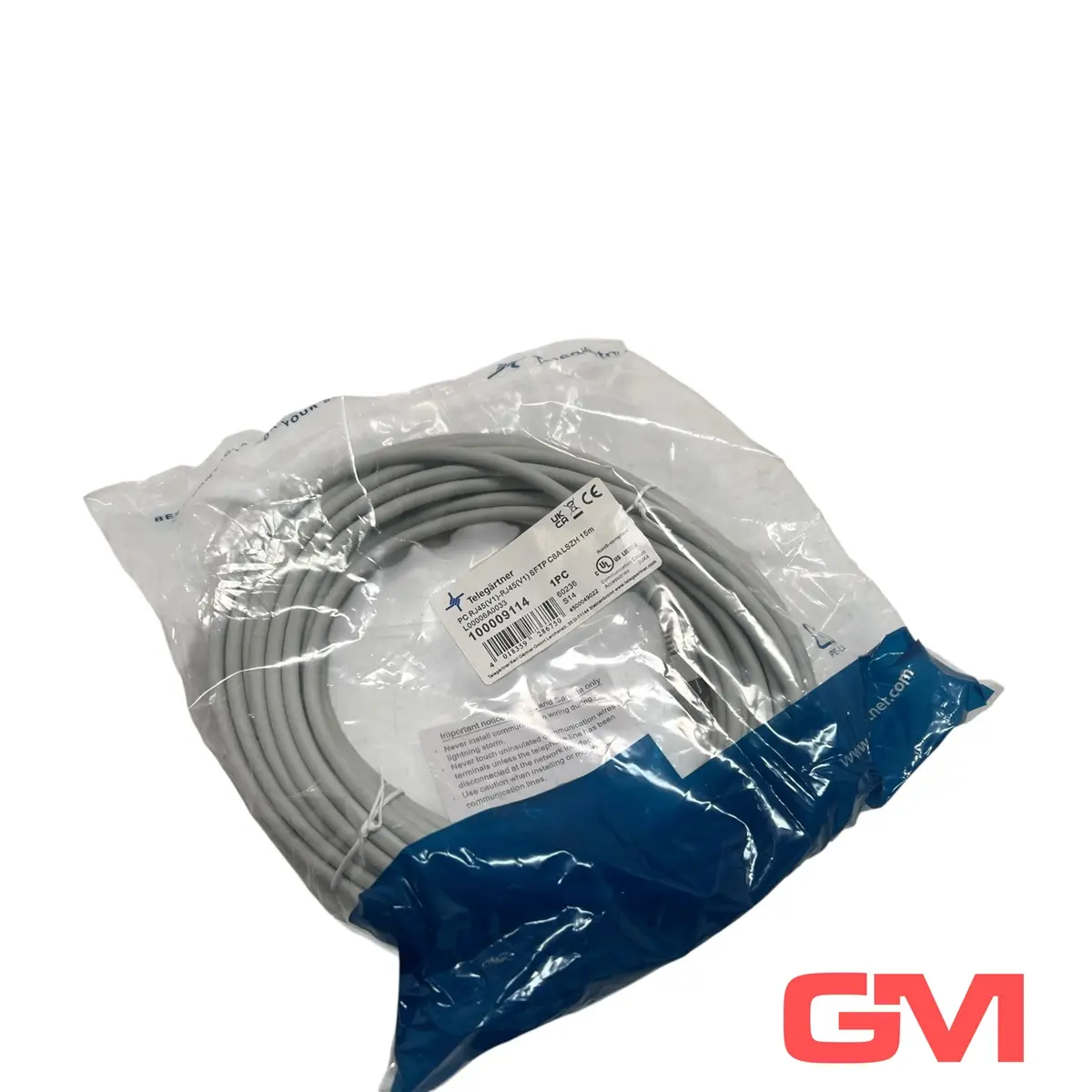 Produktfoto 1 von Telegärtner Patchkabel 100009114 patch cable Cat.6A MP8 FS 500 LSZH-15,0 m grau
