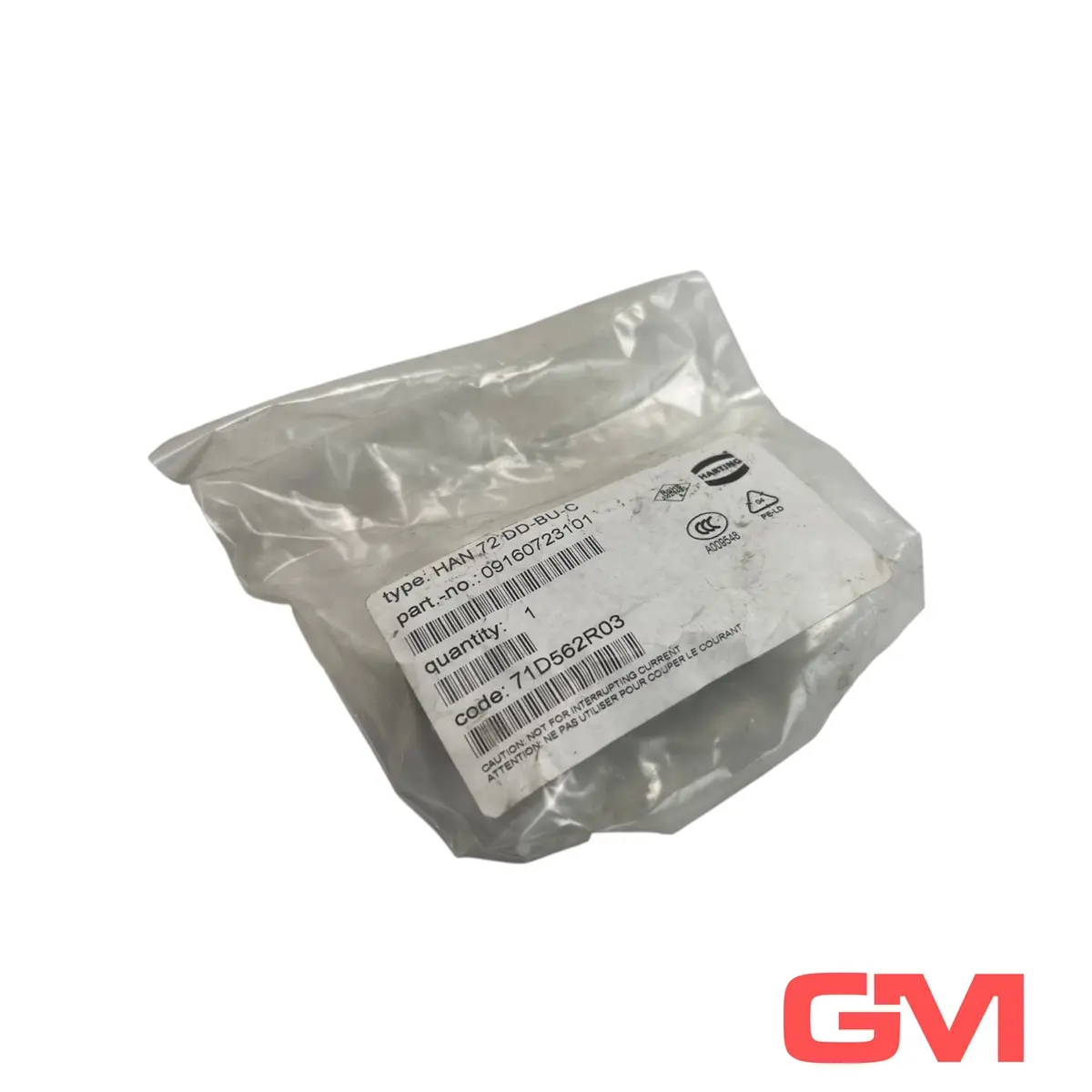 Produktfoto 1 von Harting Buchseneinsatz Han 72 DD-BU-C female insert 1-72 09160723101
