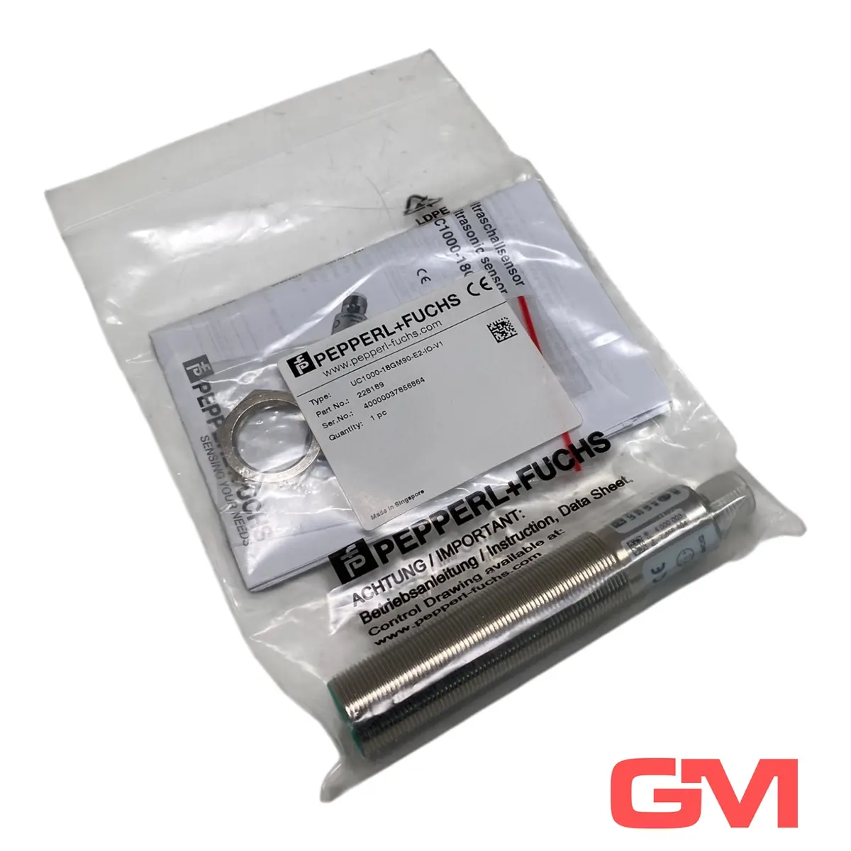 Produktfoto 1 von Pepperl+Fuchs Ultraschallsensor UC1000-18GM90-E2-IO-V1 228189 ultrasonic sensor