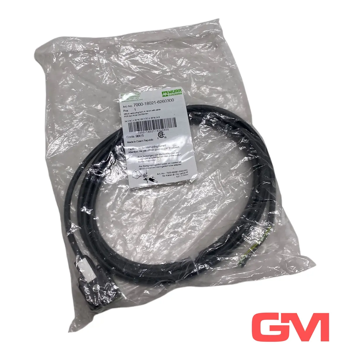 Produktfoto 1 von Murr elektronik Ventilstecker 7000-18021-6260300 valve plug MSUD PUR 3x0.75 3m