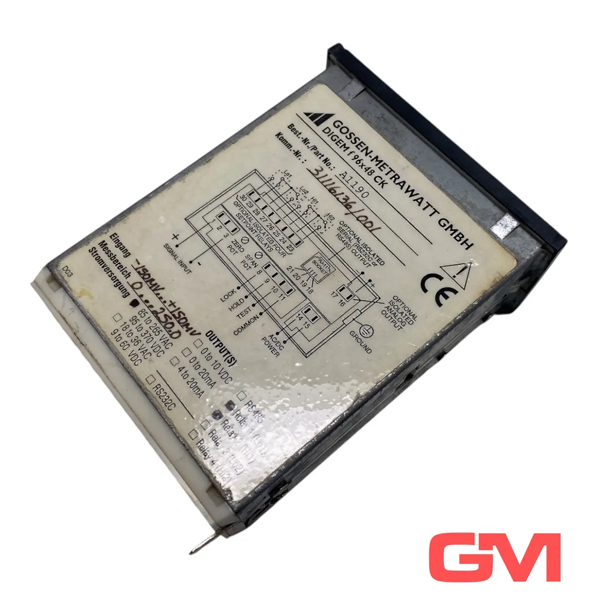 Produktfoto 1 von Gossen Metrawatt Messgerät DIGEM f 96x48 CK measuring device A1190 0-250.0