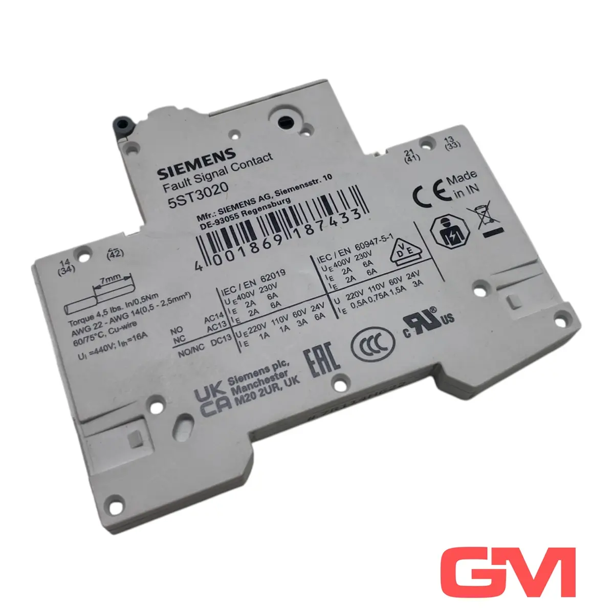 Produktfoto 1 von Siemens Fehlersignalschalter 5ST3020 Fault signal contact 1 NO+1 NC