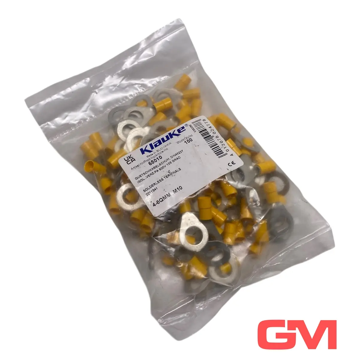 Produktfoto 1 von VE 100x Klauke Quetschkabelschuh 65010 solderless terminal 4-6mm² M10