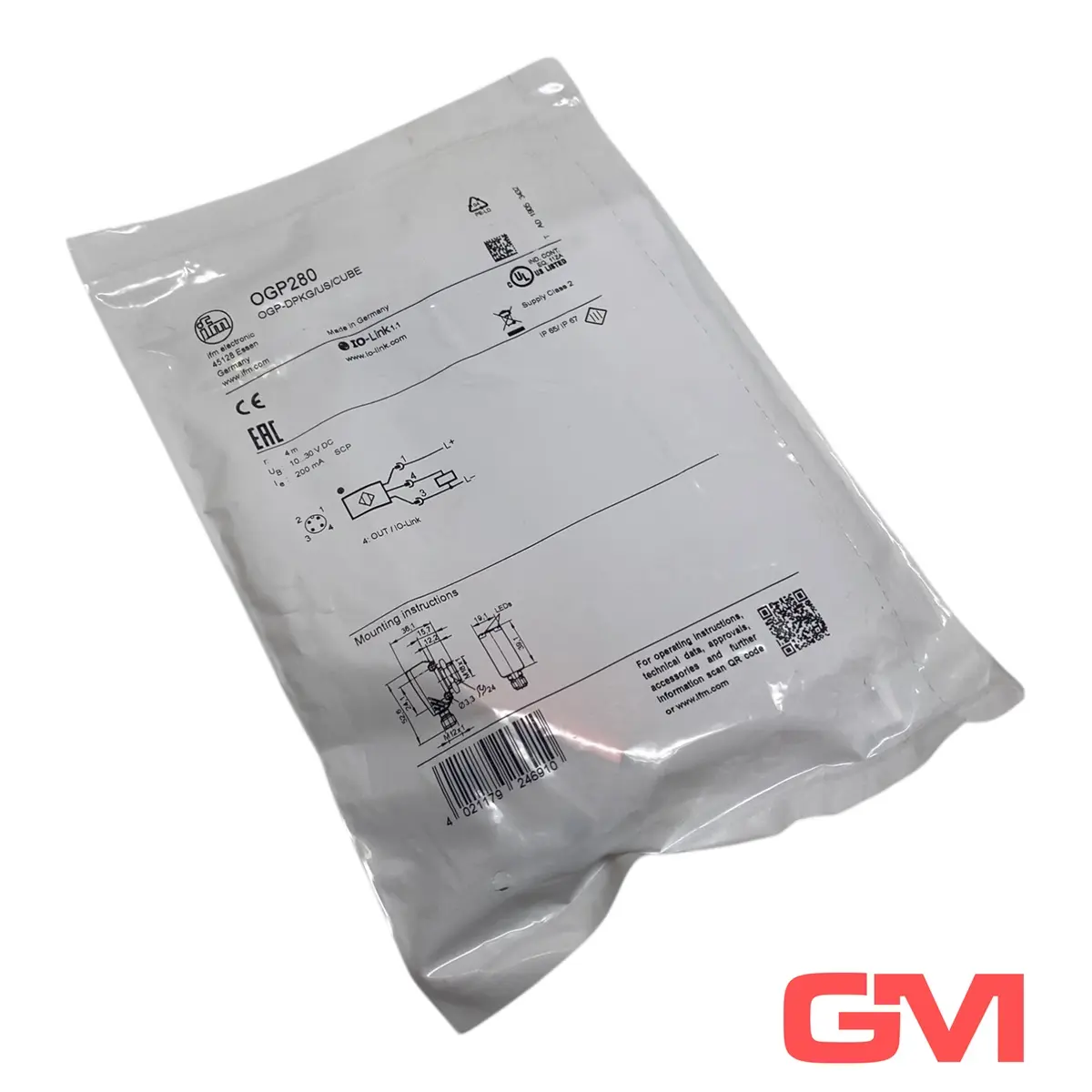 Produktfoto 1 von ifm Reflexlichtschranke OGP280 Retro-reflective sensor OGP-DPKG/US/CUBE