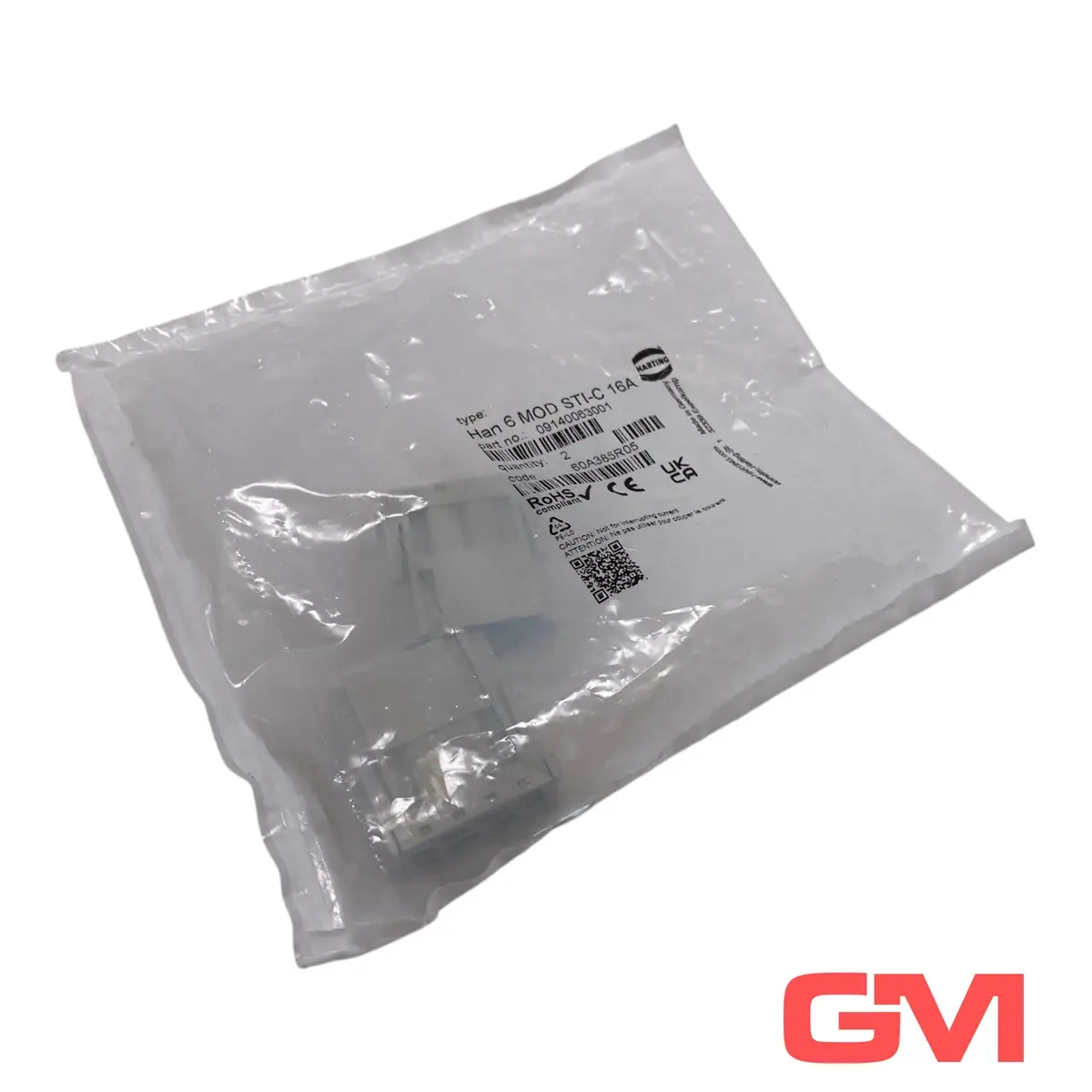Produktfoto 1 von VE 2x Harting Stift Modul Han 6 MOD STI-C 16A 09140063001 crimp male module